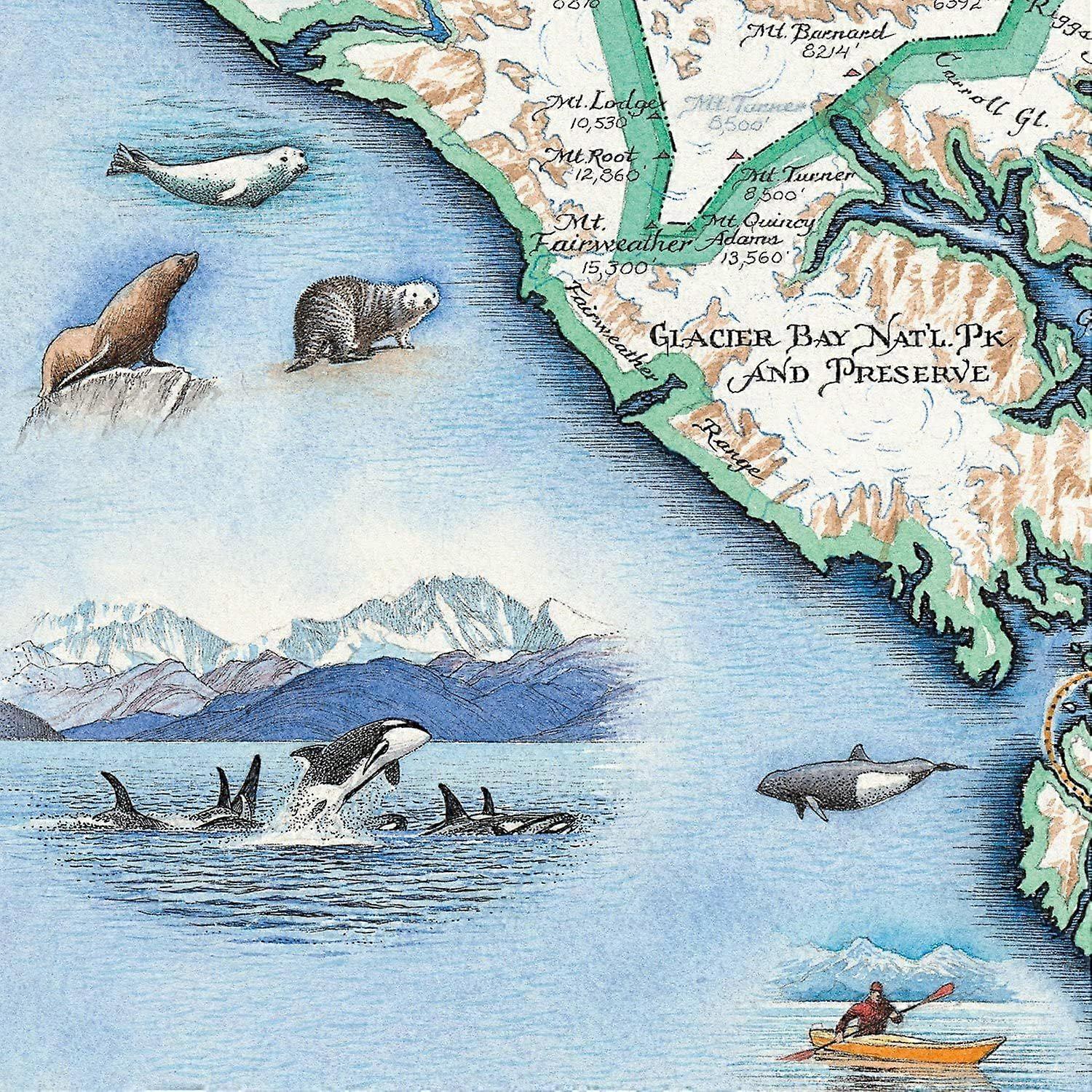 Αλάσκα Inside Passage Χάρτης Χαρτόνι παζλ - 1000 κομμάτια