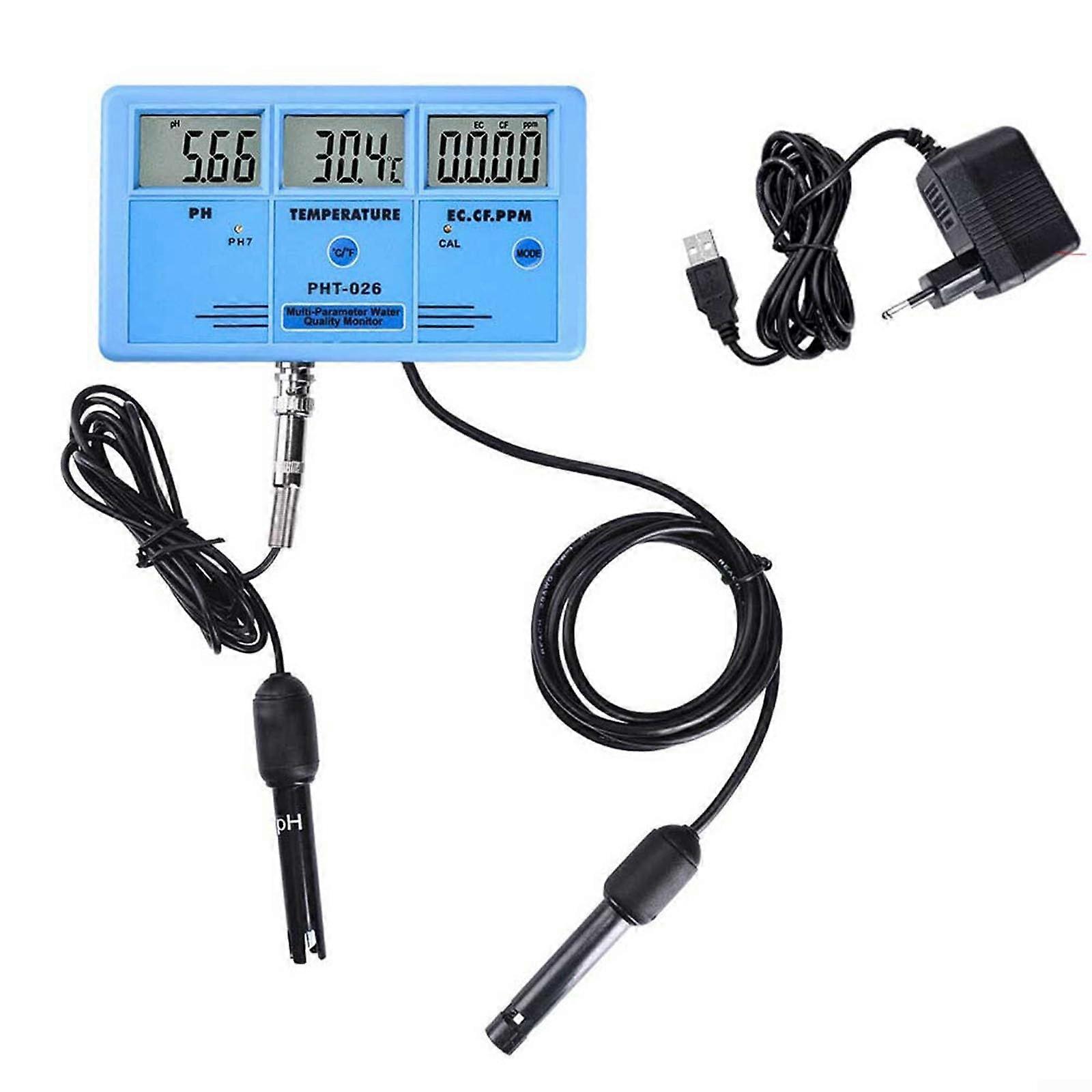 PH Measuring Device 4 in 1 Set, Temperature/PH/EC/CF Test Water Quality Meter Aquarium/Spa/Pool Monitor Ref: 4140