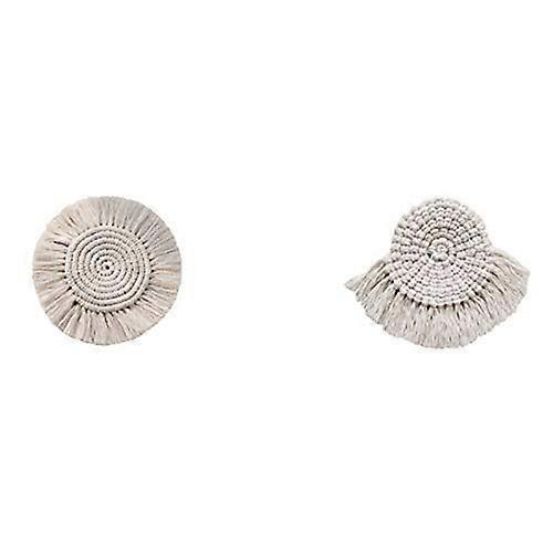 Ensemble de 2 parties en pur coton tissé à la main, pompons en corde de coton tissé à la main, ulation antidérapante, tapis de bol, napperon, sous-verre