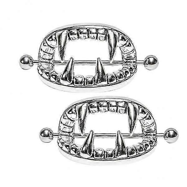 2x1ペアパンクスケルトンスカルティースシールドニップルバーへそベリーリング14G