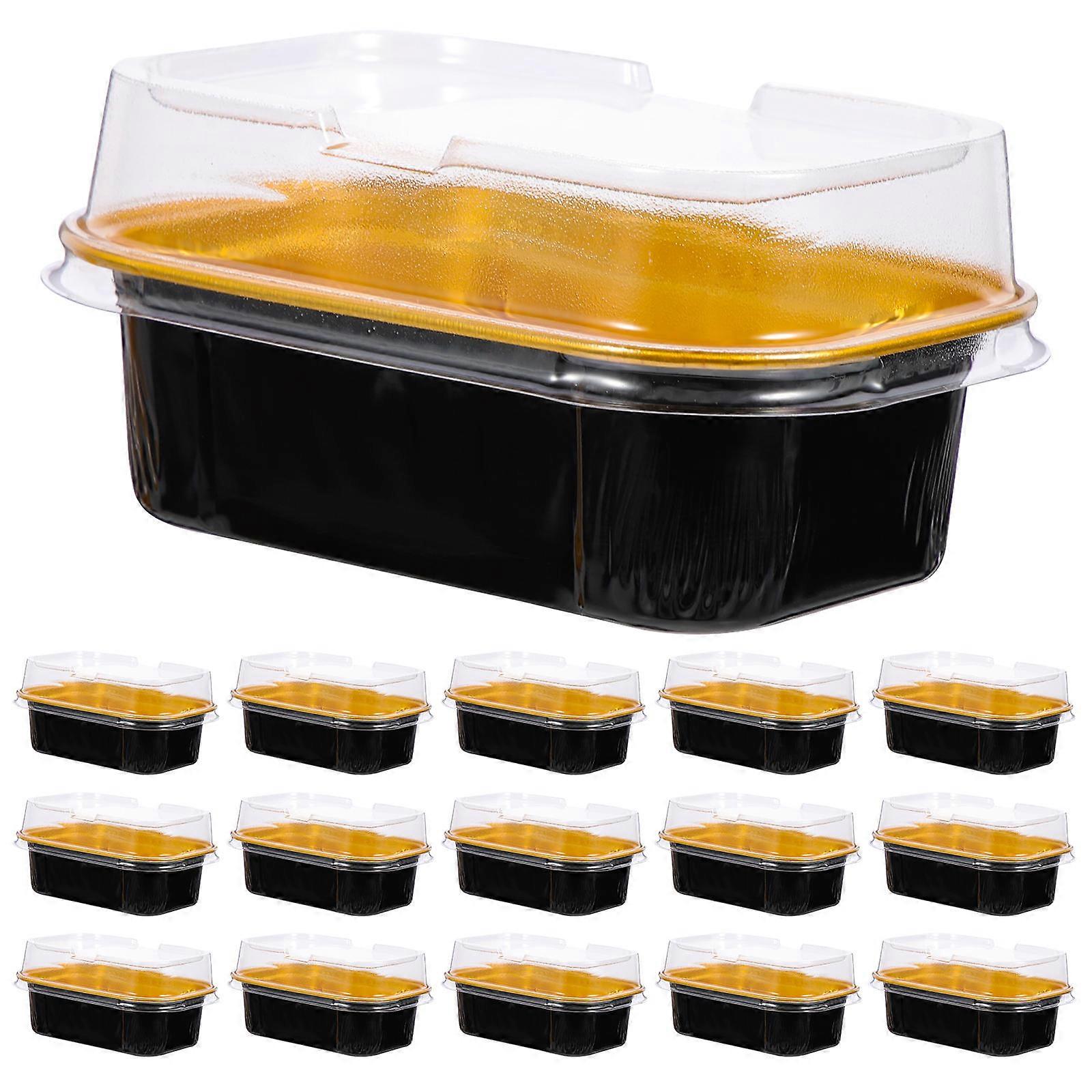 Baking Box Compact Design Rectangular Microwave Safe 168ml Black Gold 50Pcs