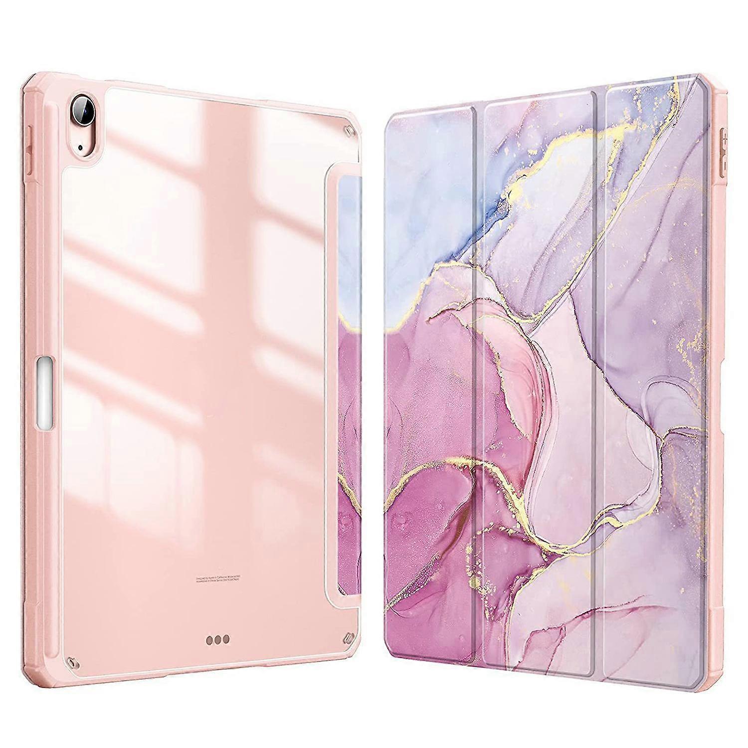 Marble Pattern Crystal Acrylic Smart Tablet Leather Case with Pen Slot