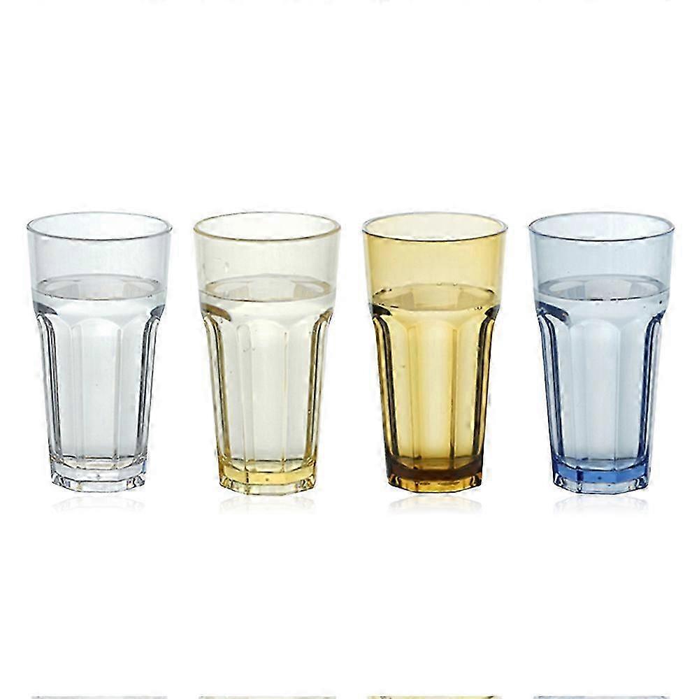 4-Pack Clear Octagonal Water Cups for Juice & Drinks
