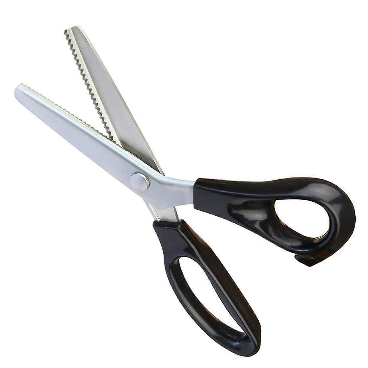 Zigzag Scissors 1Pc Black Fabric Cutting Shears Tailoring Upholstery Crafts Nähschere