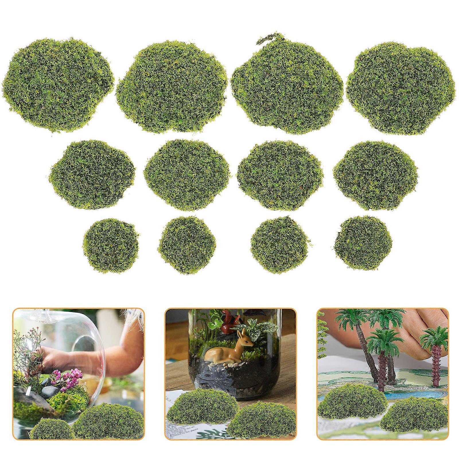 12 قطعة واقعية من الأحجار الطحلبية الزخرفية الصخور الطحالب الاصطناعية للبستنة DIY ، ديكور المكتب والمنزل ، مثالية لمرابي ، حدائق الجنيات والأزهار