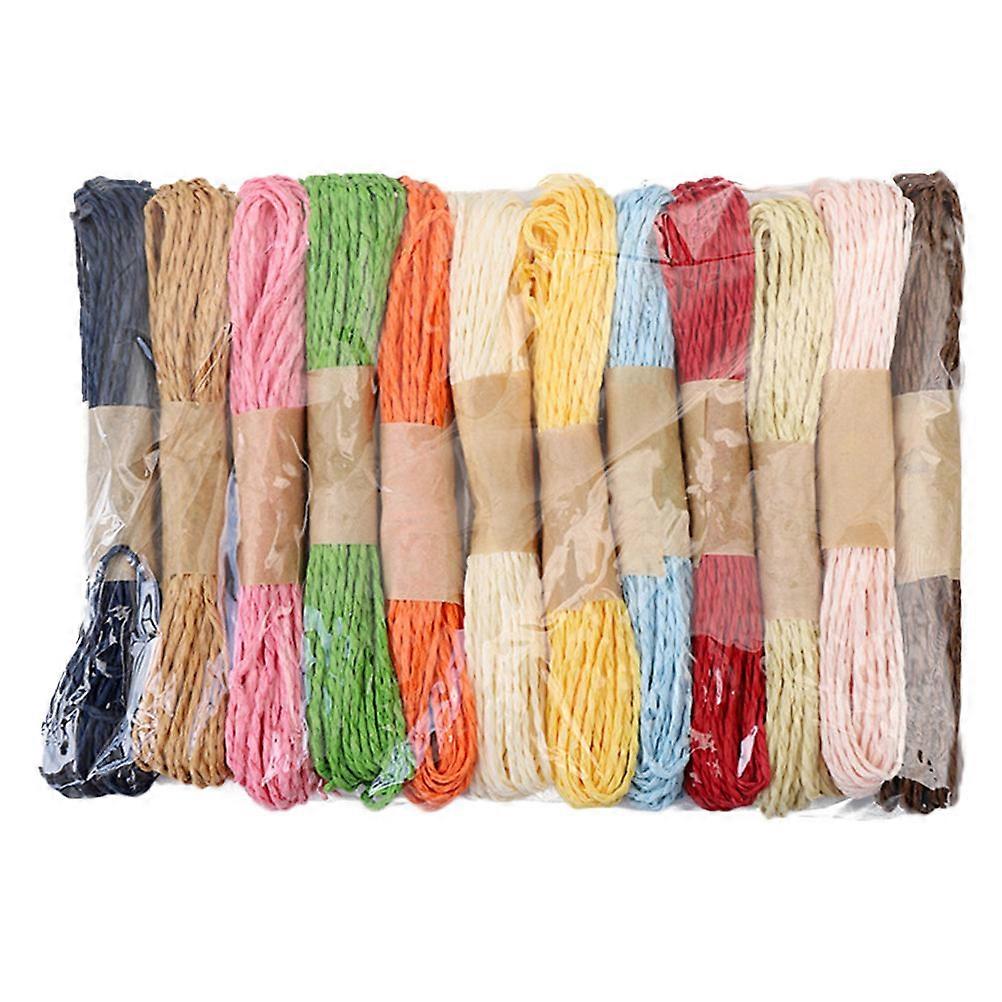Colored String For Crafts Paper Ribbon present Wrapping Diy Craft Supplies 10M Assorted Color 12 Roll
