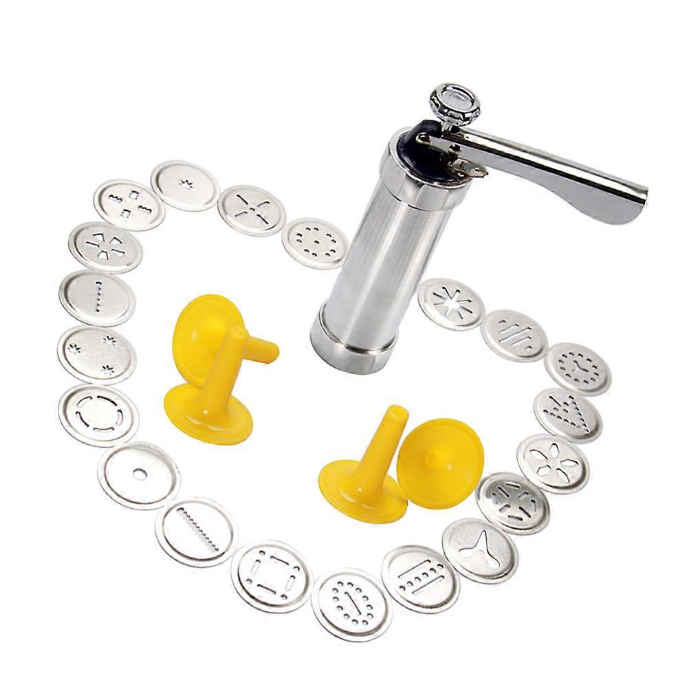 Cake Icing Piping Set Cookie Press Pump Kitchen Use Abs Plastic Piping Baking 20 Discs