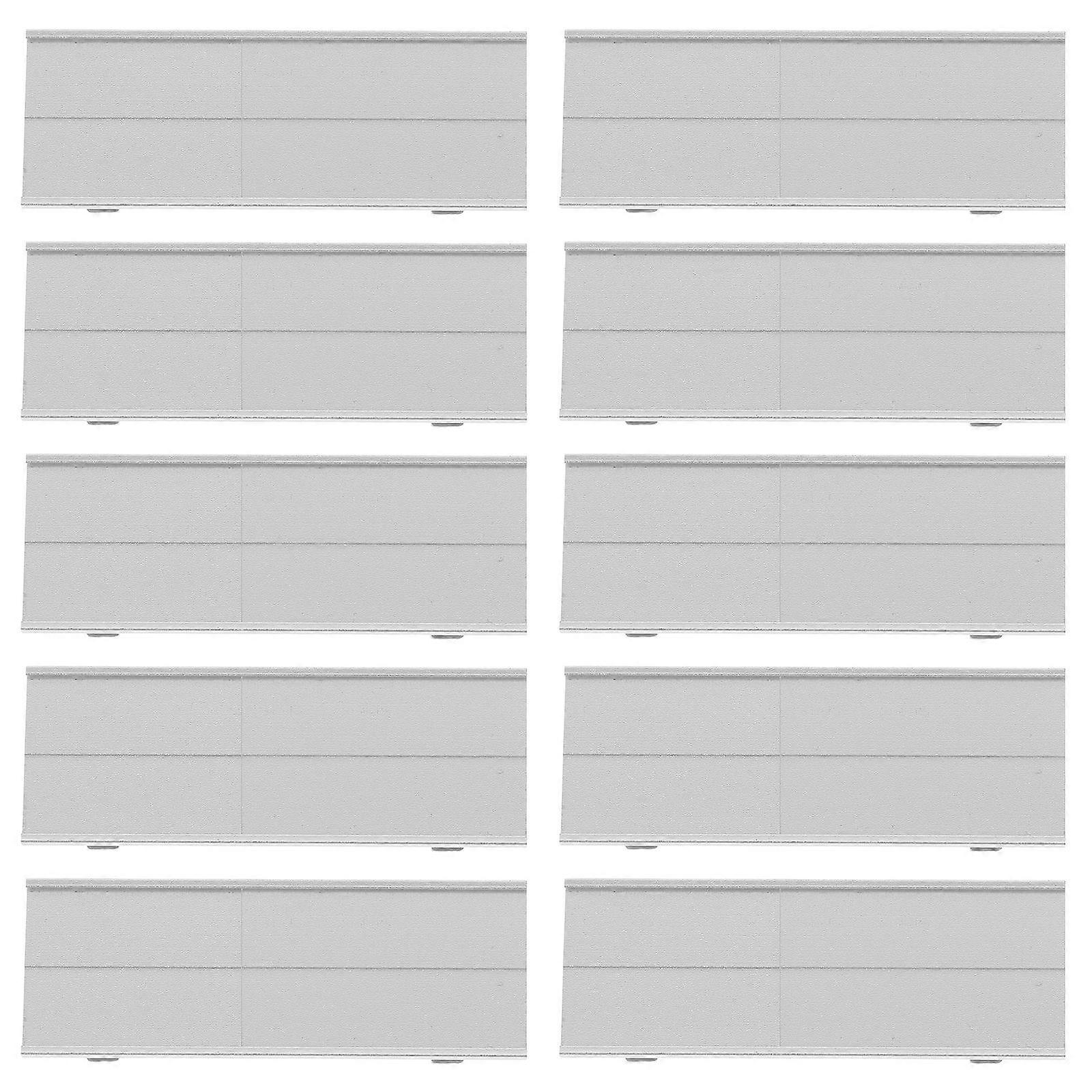 Label Holder Name Tags For Work Reusable Secure Attachment Name Badges For Clothes Name Aluminum Alloy Rectangle Shape 10Pcs