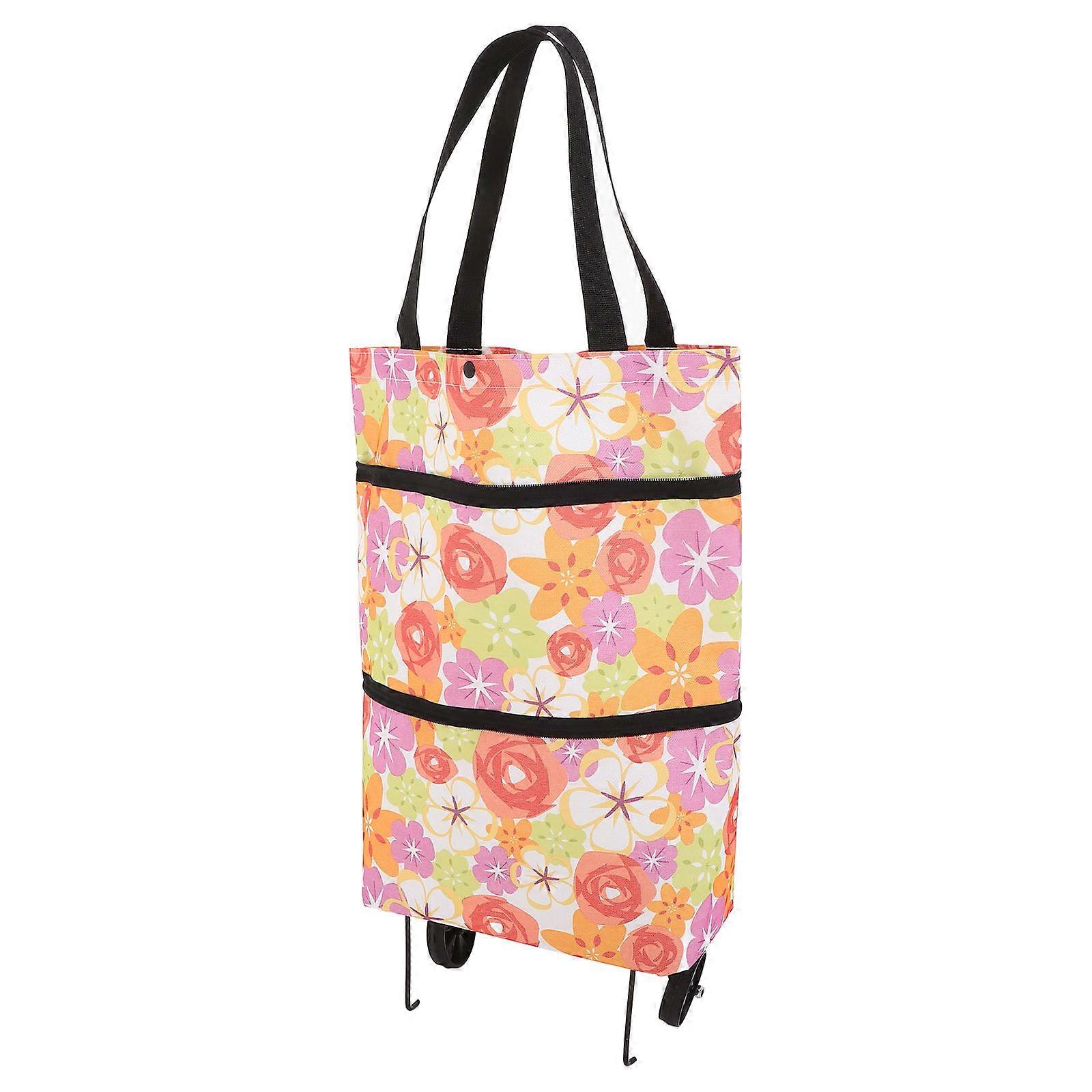 Grocery Shopping Cart Foldable Cart with Wheels for Adults Large Capacity Bag with Wheels Extra Large 1Pcs