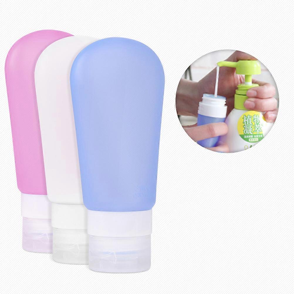 Small Squeeze Bottles Silicone Travel Bottles Leakproof Carry Shampoo Blue 37ml 1Set