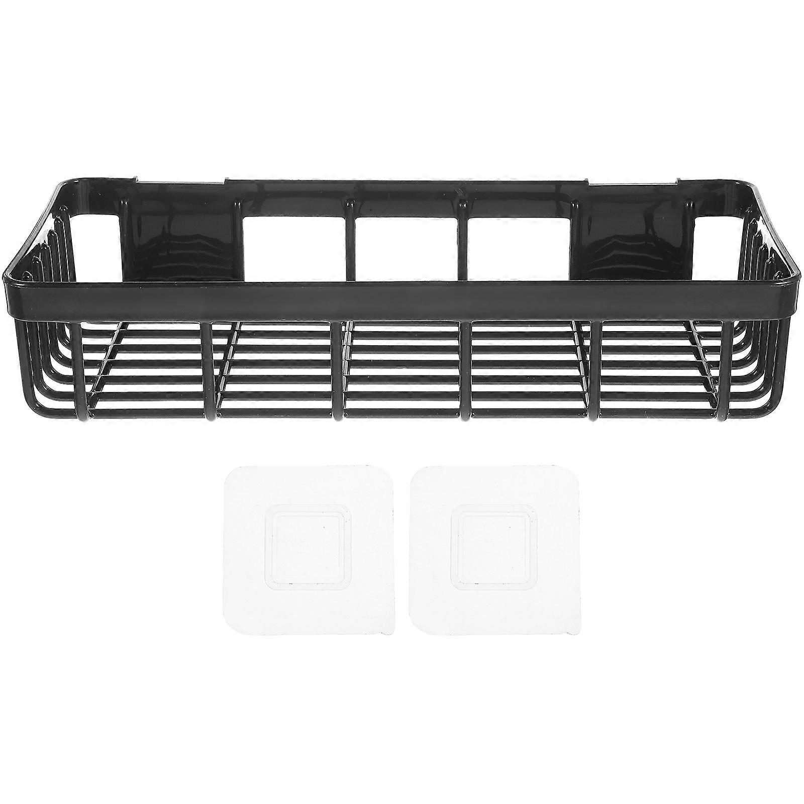 Wall Mounted Bathroom Storage Rack with Hollow Drainage Design, Space Saving Toiletry Organizer for Compact Bathrooms, No Drilling Required