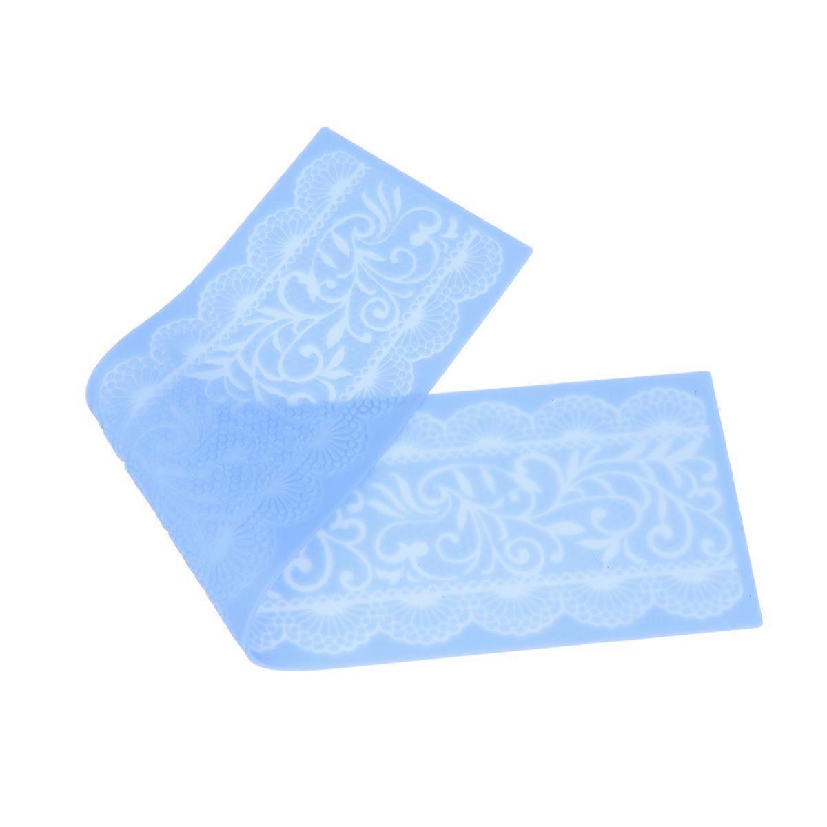 Sugar Craft Wax Molding Tool Silicone Lace Mat Blue For Professionals Low Temperature Resistance 1Set
