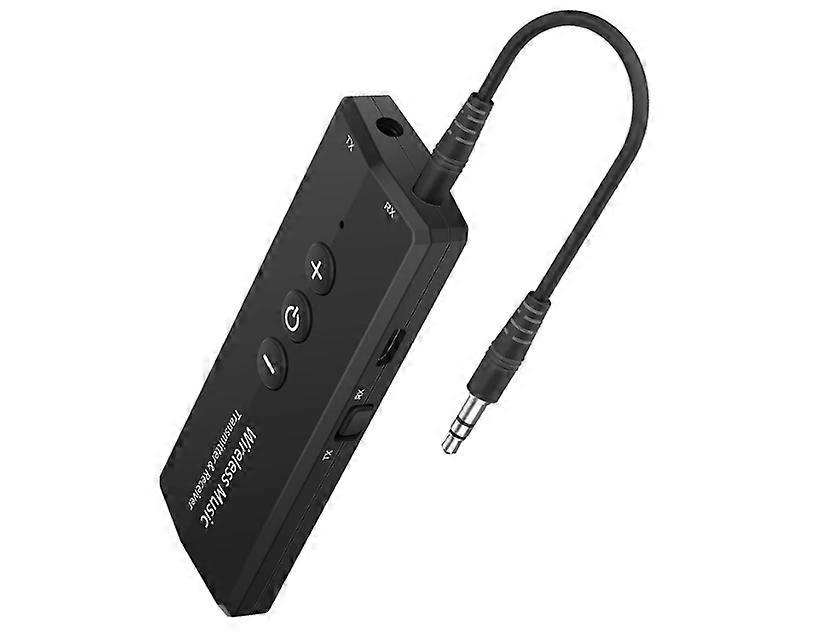 Bluetooth 5.0 Transmitter Receiver 3-in-1, Wireless 3.5mm Audio Adapter for TV PC Headphones Home Sounds System Car/CD-Like Voice Enjoyment(Black)