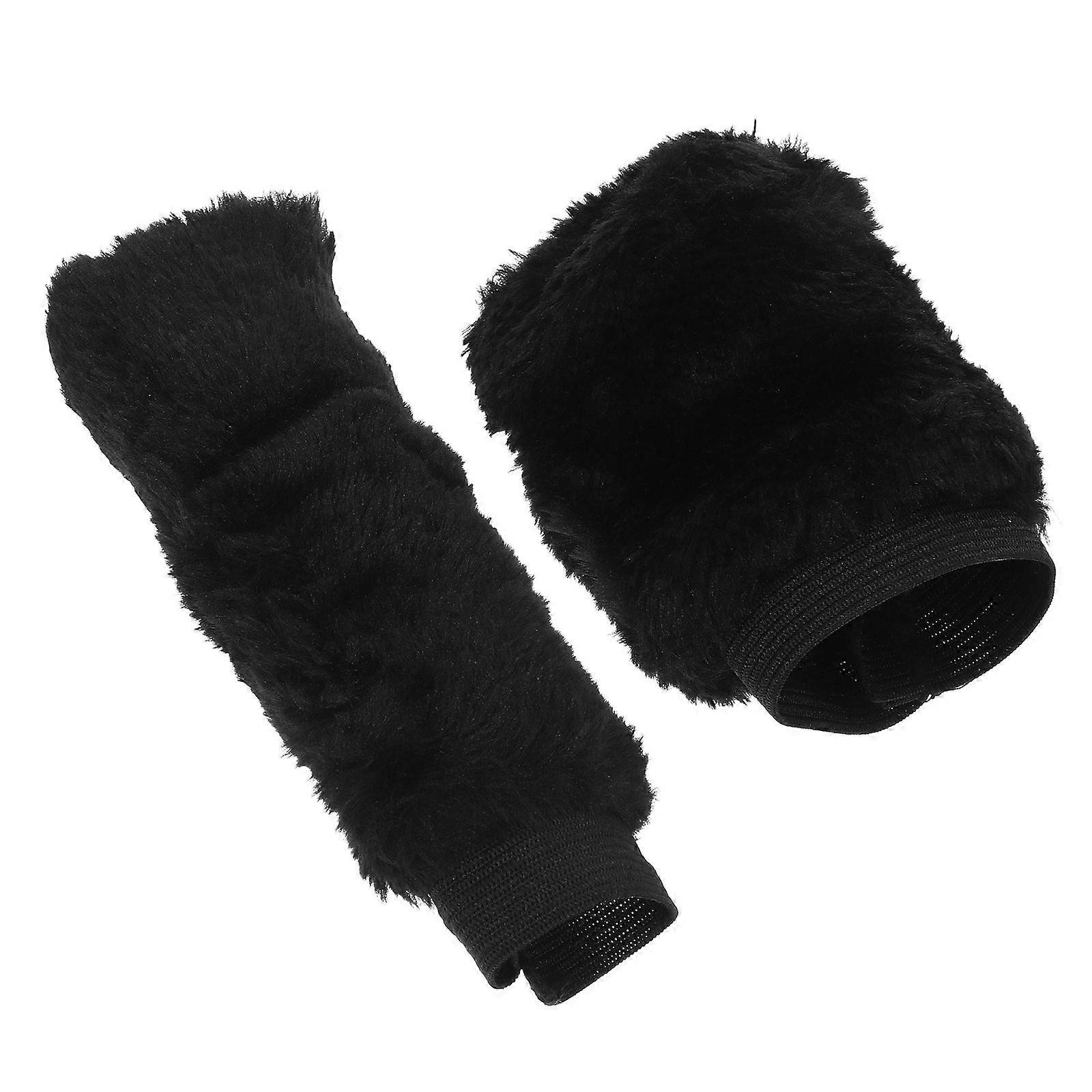 Gear Shift Protector Car Accessory Black Plush Manual Gear Shift Knob Boot 3.9 3.9 3.9In 1Set