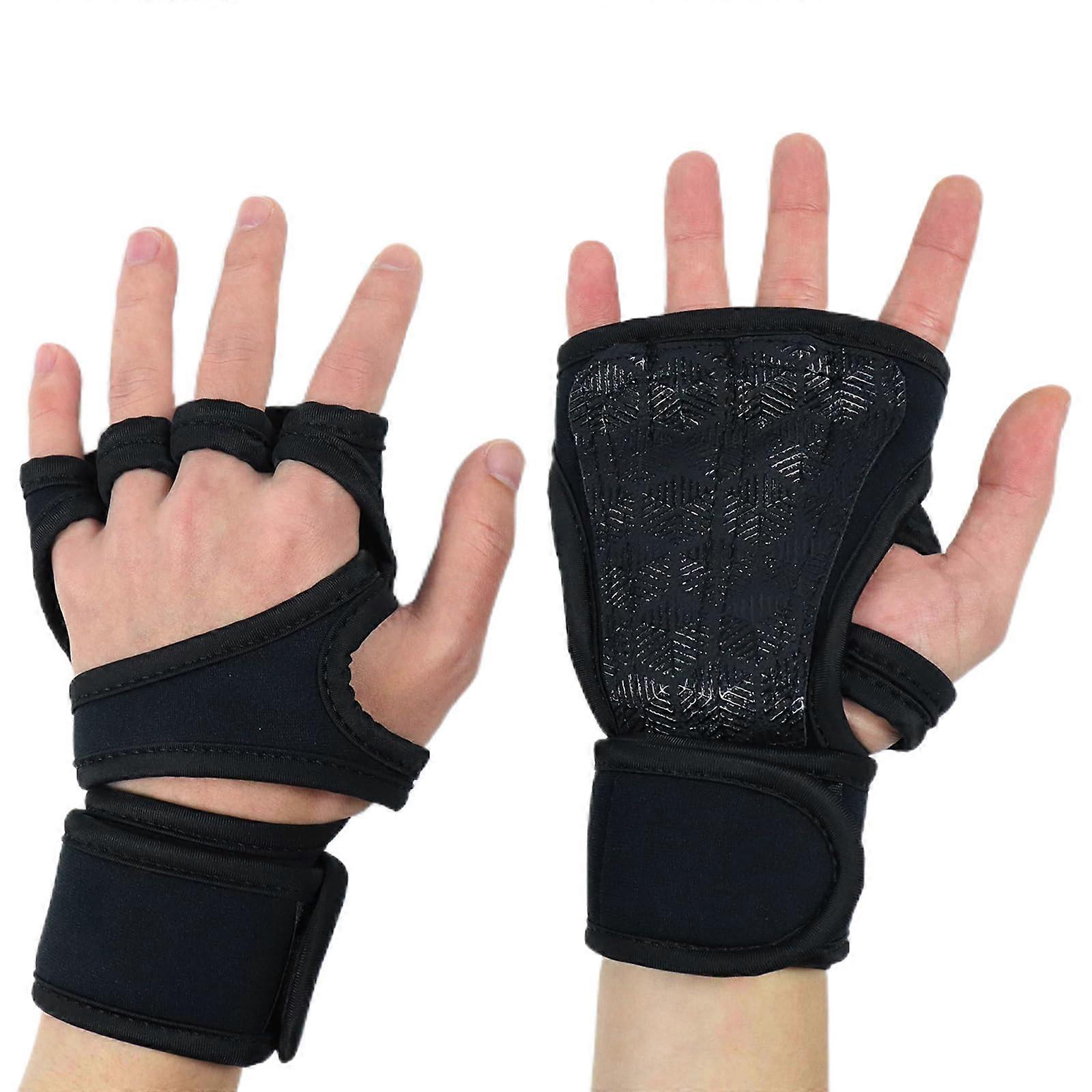 Fingerless Fitness Gloves With Wrist Strap For Strength Training And Powerlifting Unisex Gym Gloves