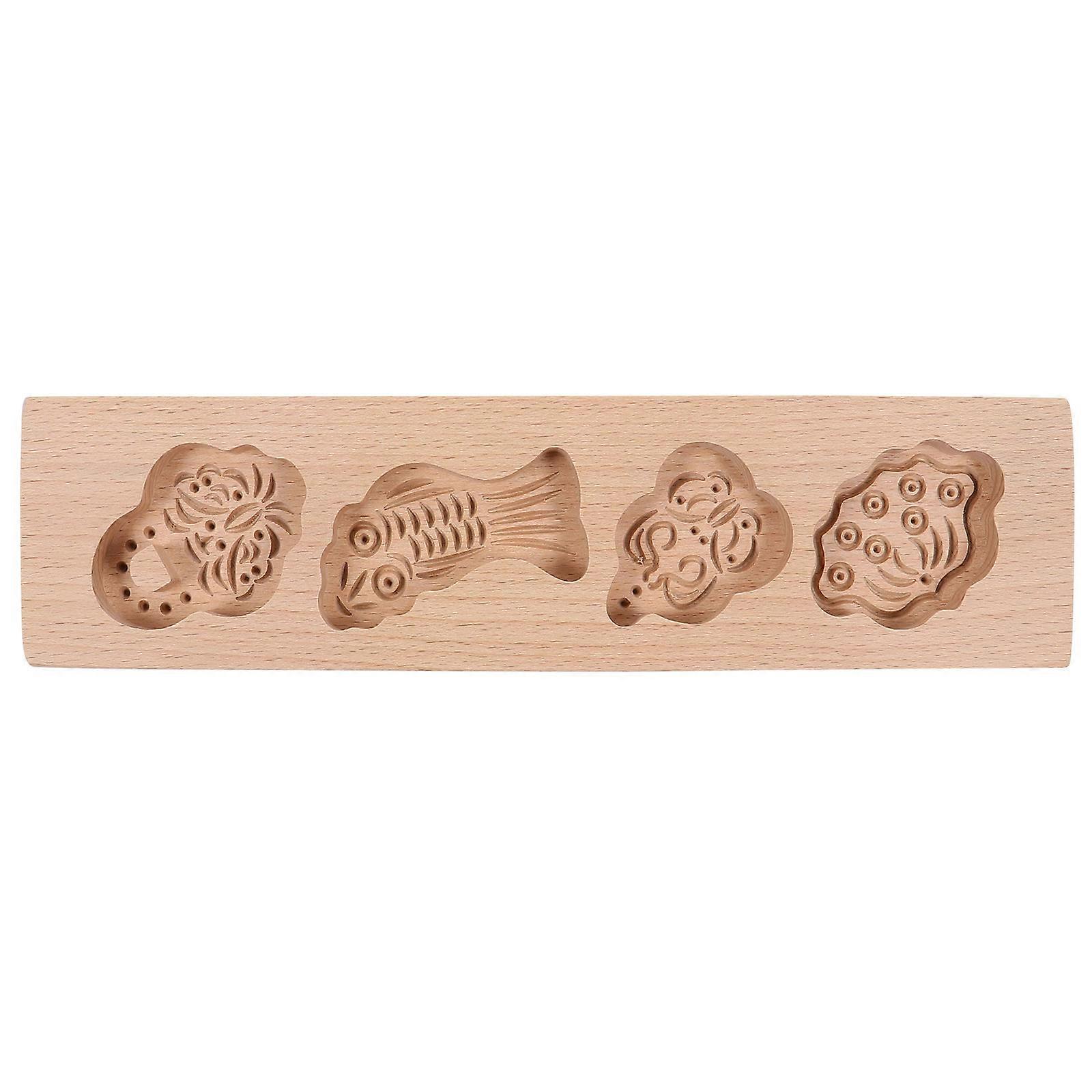 Molds For Baking Moon Cake Press Mold Baking Accessories Family Dinner Rectangular Shape 11.6x2.9x0.8in 1Pc