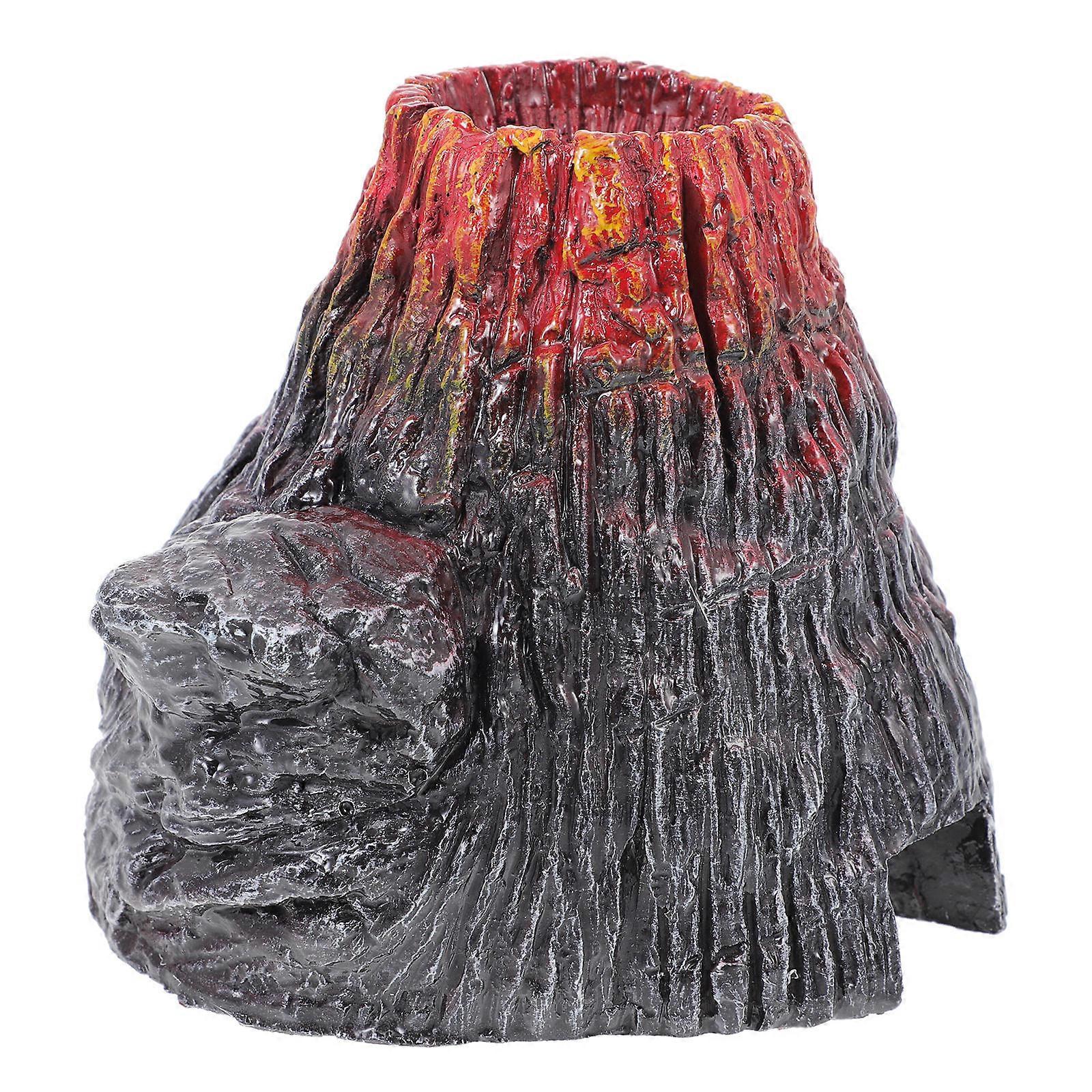 Aquarium Mountain Ornament Details Volcano Shape For 13.5X15CM 1Pack