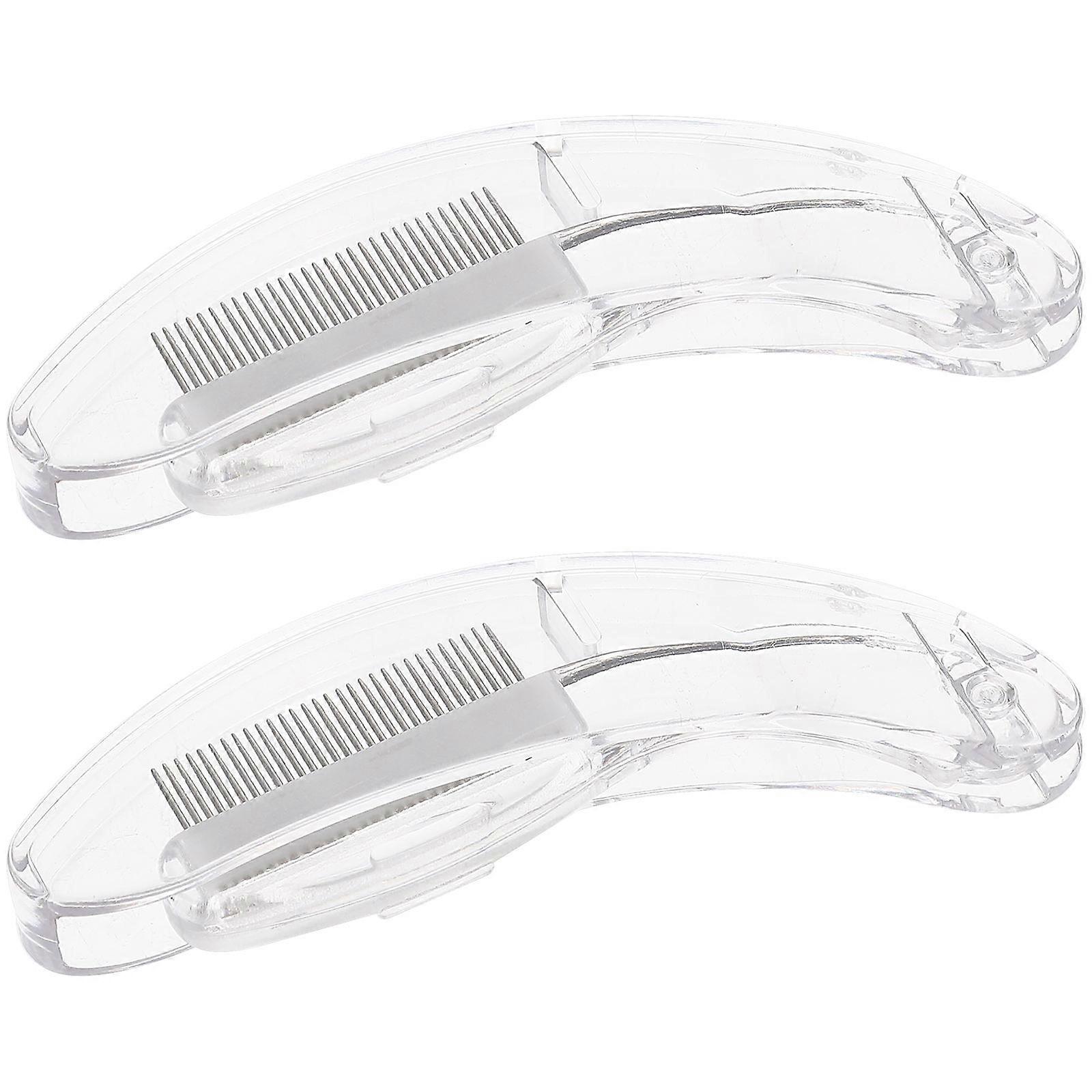 Eyebrow Comb Stainless Steel Lash Comb Professional Use 6 5x2x0 8cm Separating Lashes 2Pcs