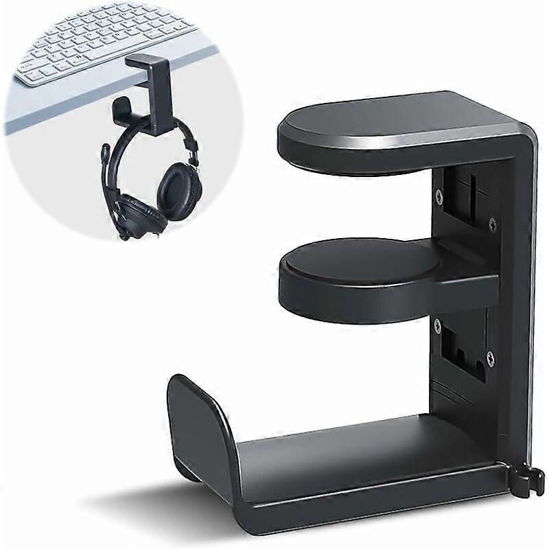 Headphone Holder, Hook for Headphones Under The Desk, Adjustable Table Clamp Without Perforation, 360 Degree Rotating Hook