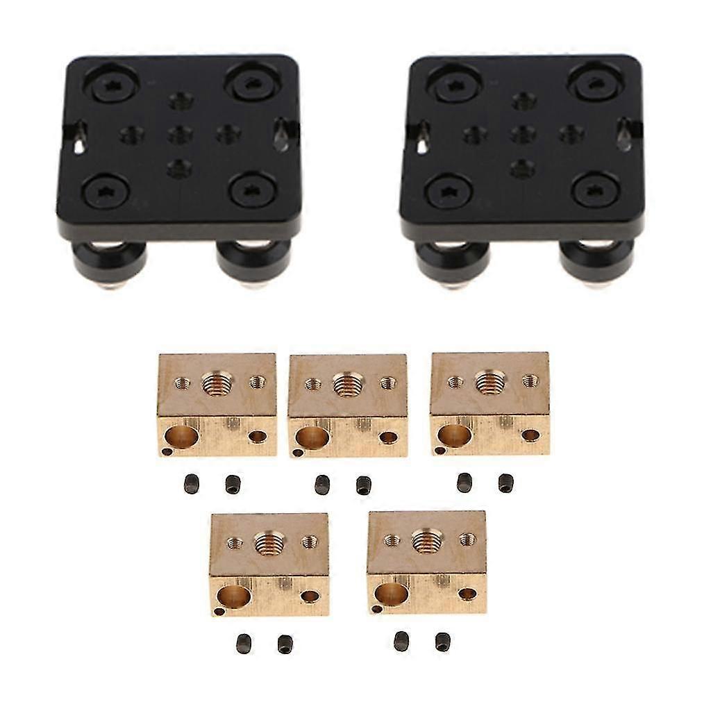 3D Printer V Gantry Plate 2PCS+3D Printer Heater Block 5PCS Combo