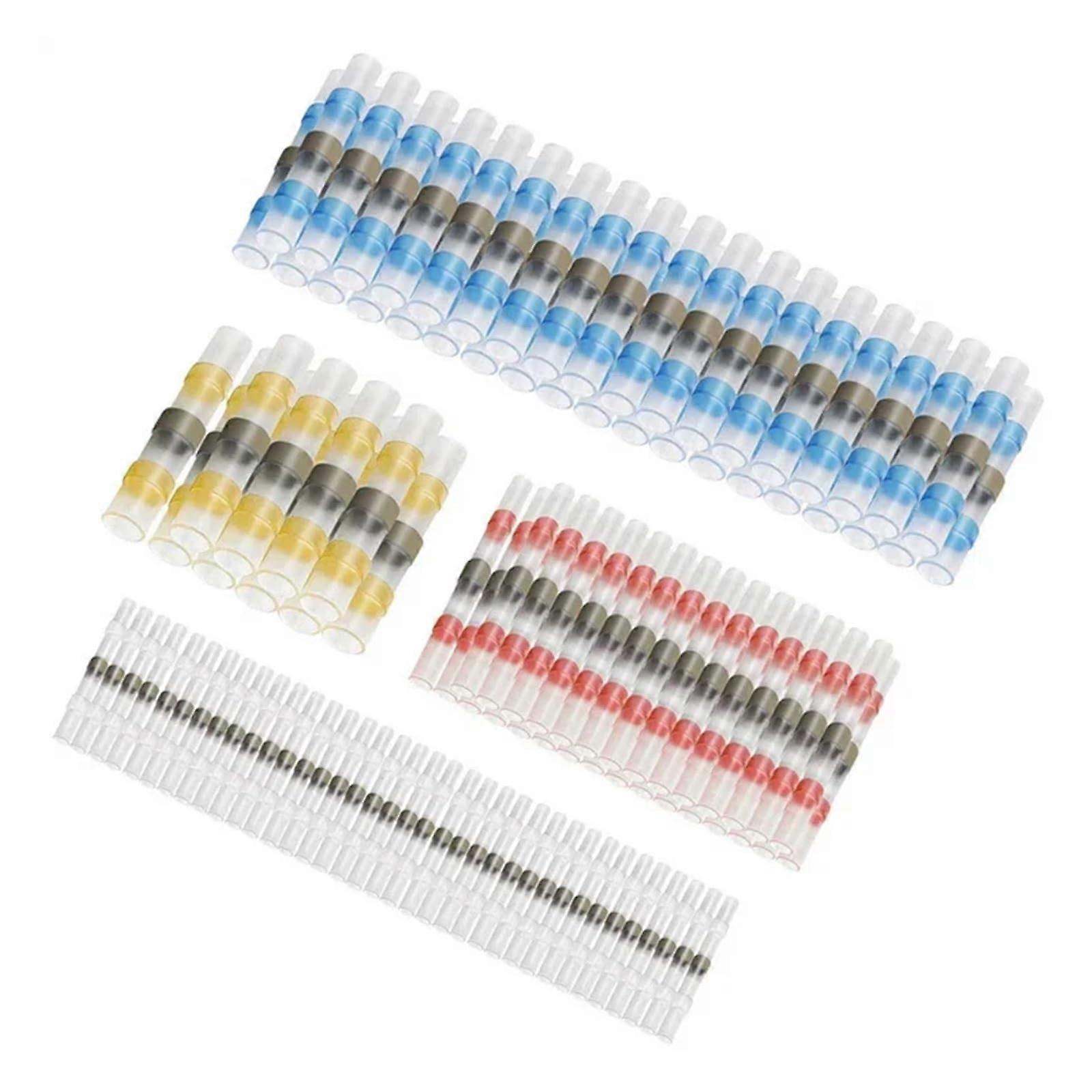 150pcs Solder Seal Wire Connectors 3:1 Heat Shrink Insulated Electrical Wires Terminals Butt Splice Ref: 5977