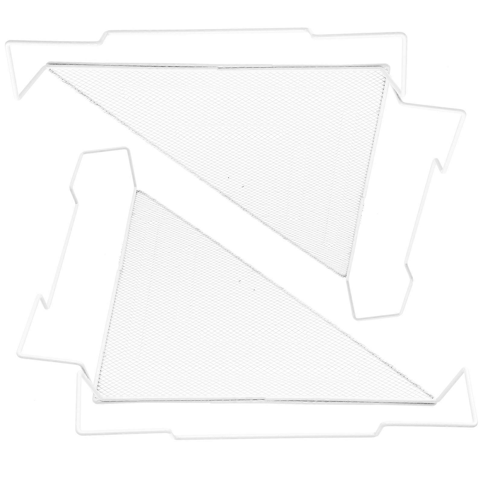 White Iron Corner Shelf for Home Use Storage Rack with Ventilated Design 2pcs 11.8x11.8x47.2 Inches