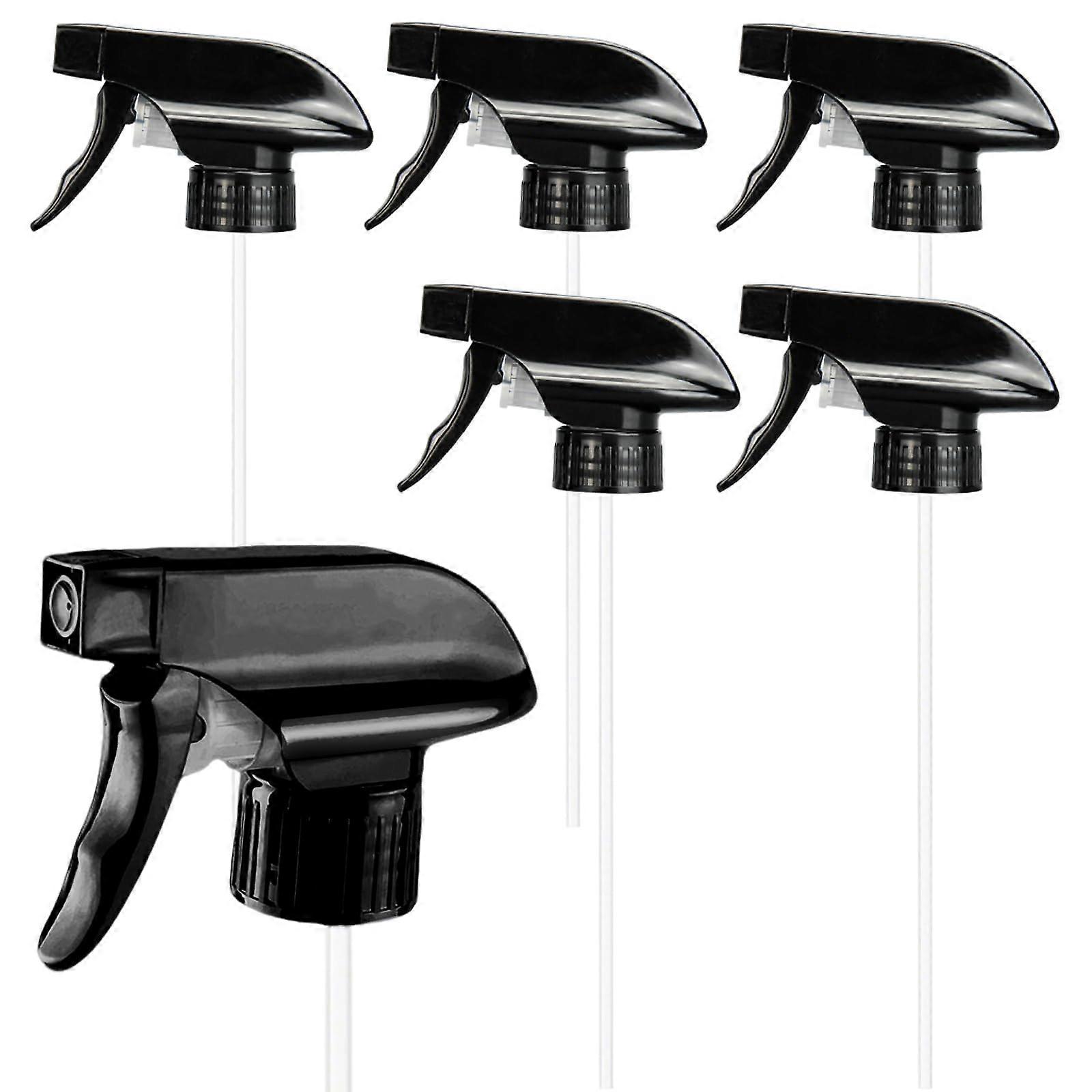 Pack of 6 Universal Black Spray Heads for Bottles, Replacement Spray Attachments for Spray Bottles, Compatible with Standard Sizes
