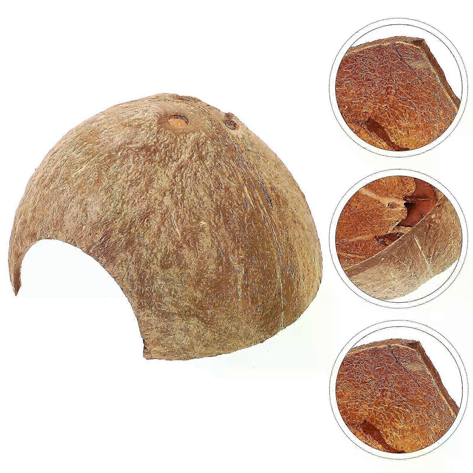 Crawl Coconut Hideout House Terrarium Coconuts Shell Leopard Gecko Tank Accessories Hermit Crab