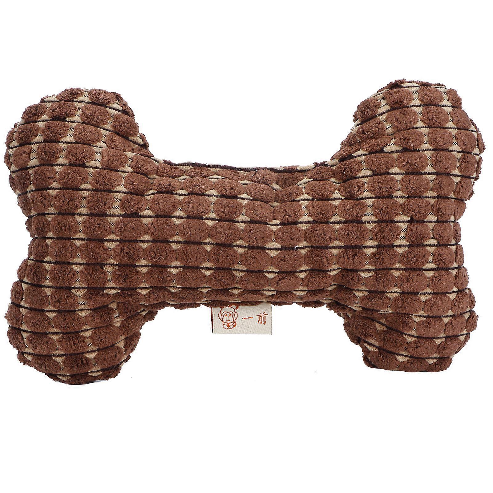 Bone Shape Dog Bite Toy Squeaky Dog Chew Dental Plush Toy for Pets Training Playing