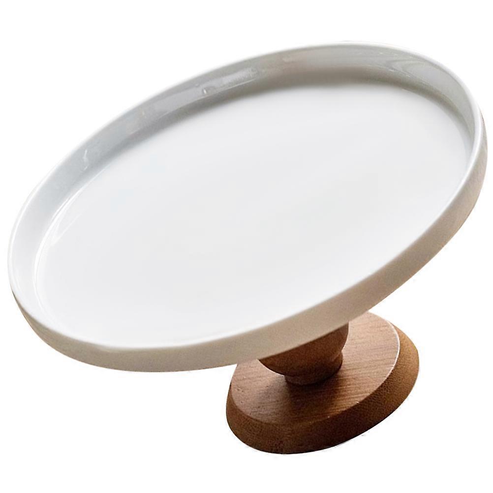 Dessert Display Stands Ceramic Cake Stand Store Fruit Wedding Party Tables 17.5X17.5X9CM High-Base Design 1Pcs