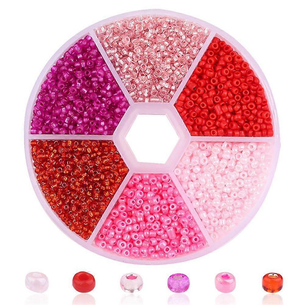 6-Color Glass Bead Set with Storage Box, DIY Craft Beads for Jewelry Making, Kids and Adults Beading Supplies
