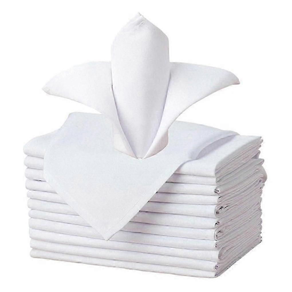 12 Pcs Cloth Napkin Polyester Dinner Napkin,soft Washable And Reusable Napkin,for Restaurant Weddin