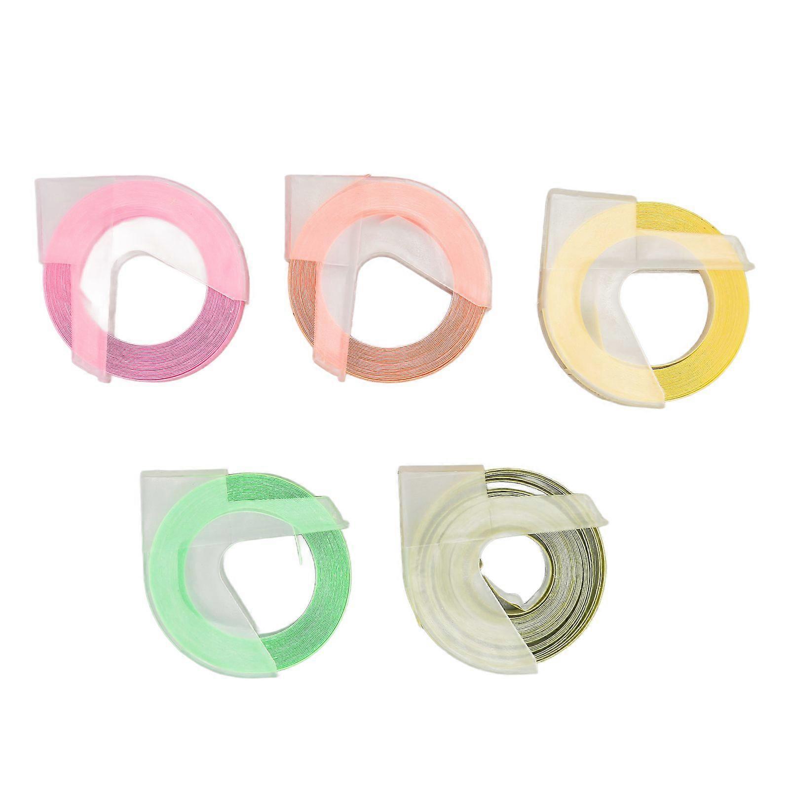 2025 Latest Model 5Pcs 3D Embossing Label Tapes Self Adhesive Embossing Label