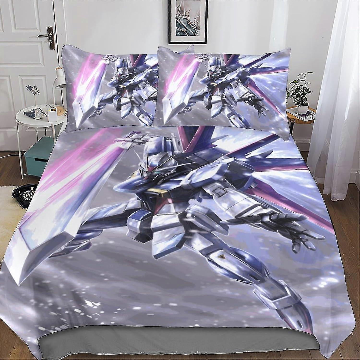 Conjunto de cama infantil com capa de edredom de impressão 3D, capa de edredom de microfibra para meninos, conjunto de colcha de 3 peças