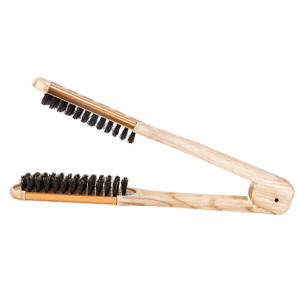 Comb Straightener For Women V Shaped Hair Straightening Comb Golden 23.5X10X4.5CM For Styling 1Pack