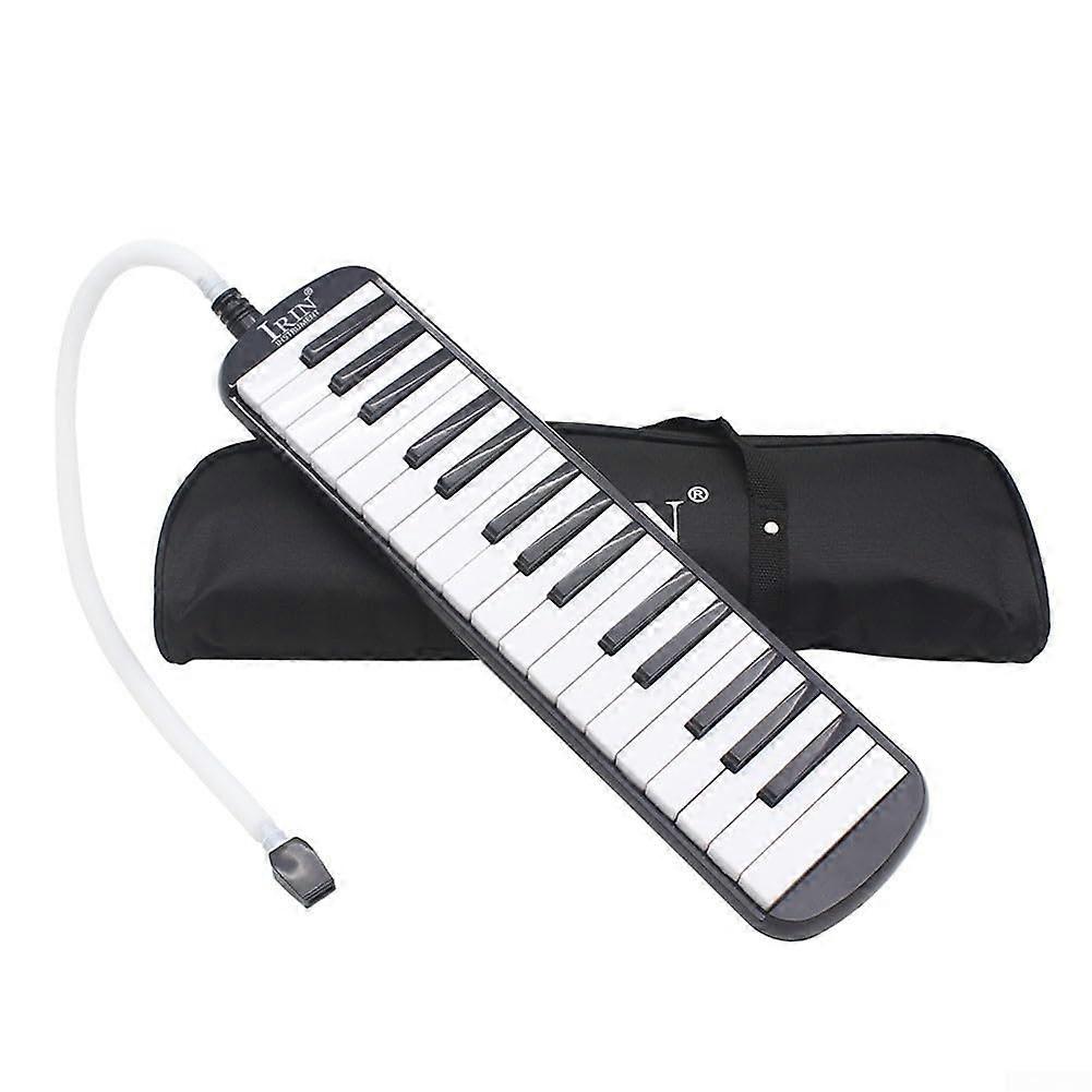 Professional 32key melodica with long mouthpiece for musical instruments, designed for students and beginners (black).