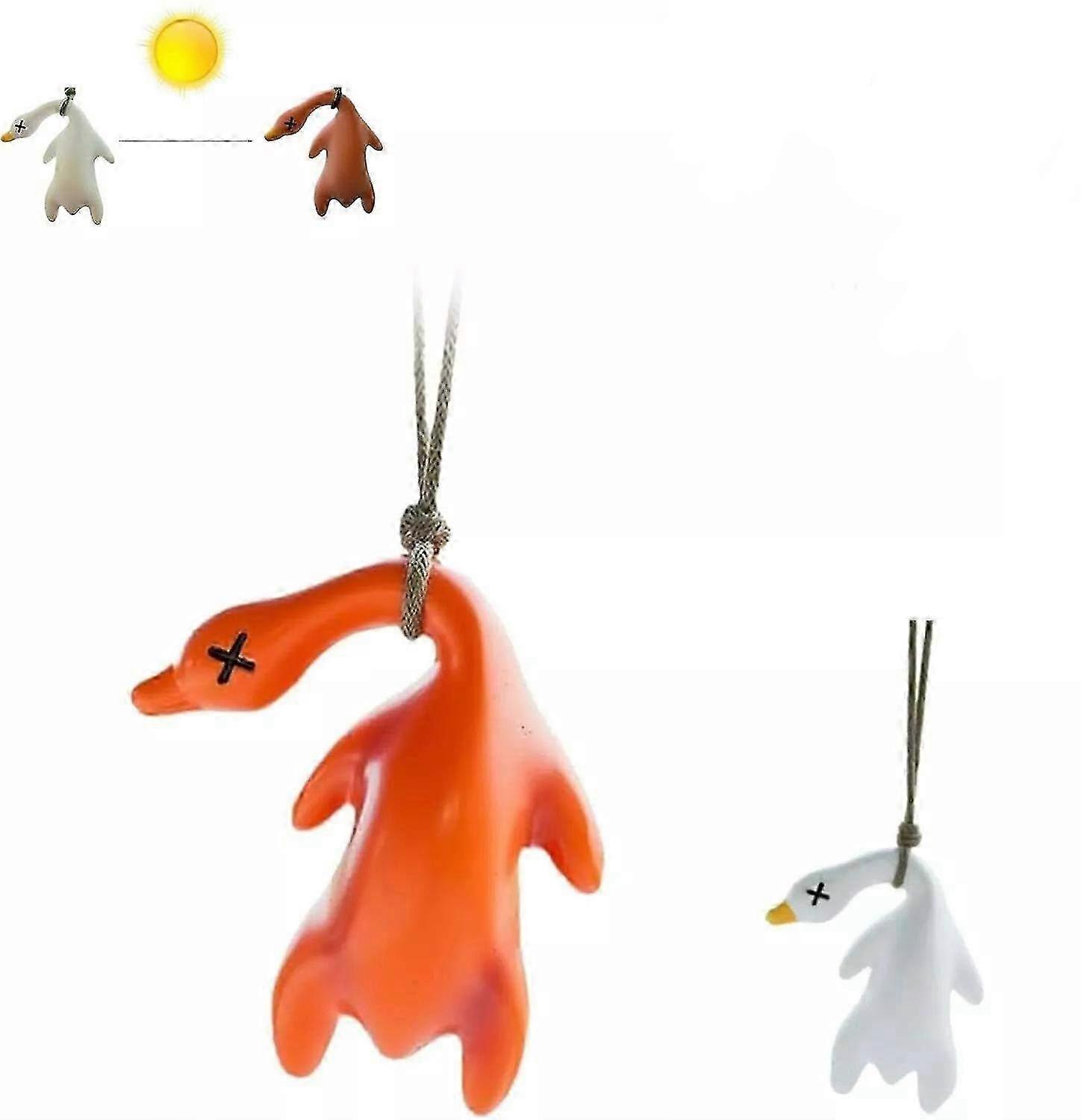 Car Color Changing Roast Duck Pendant, Cute Uv Temperature Duck Reminder_XG