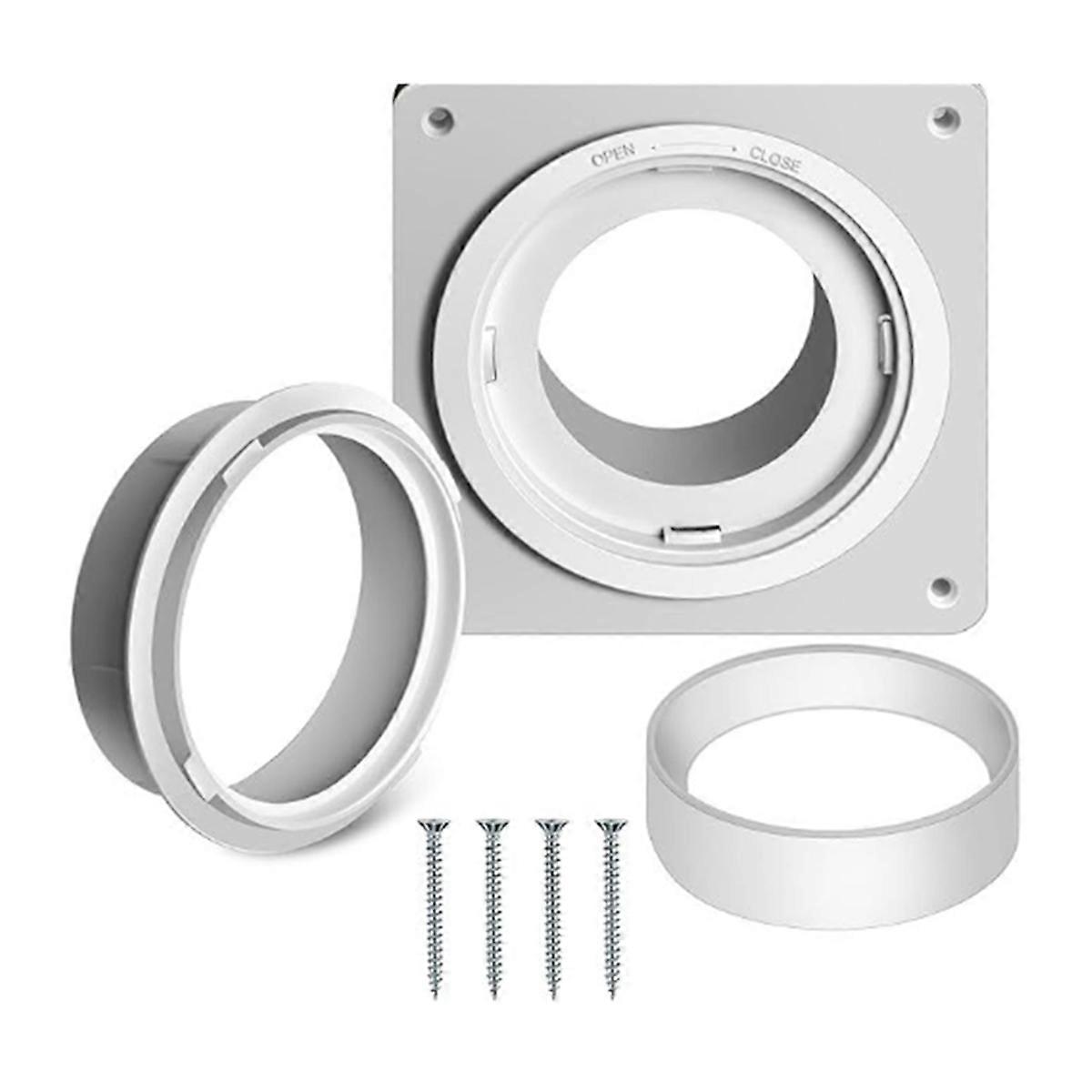 Droger Vent Wandplaat met Slang (4 Inch 8 Voet), Twist Lock Droger Vent Connector Kit, 4 Inch Droger Duct Connector Flens A