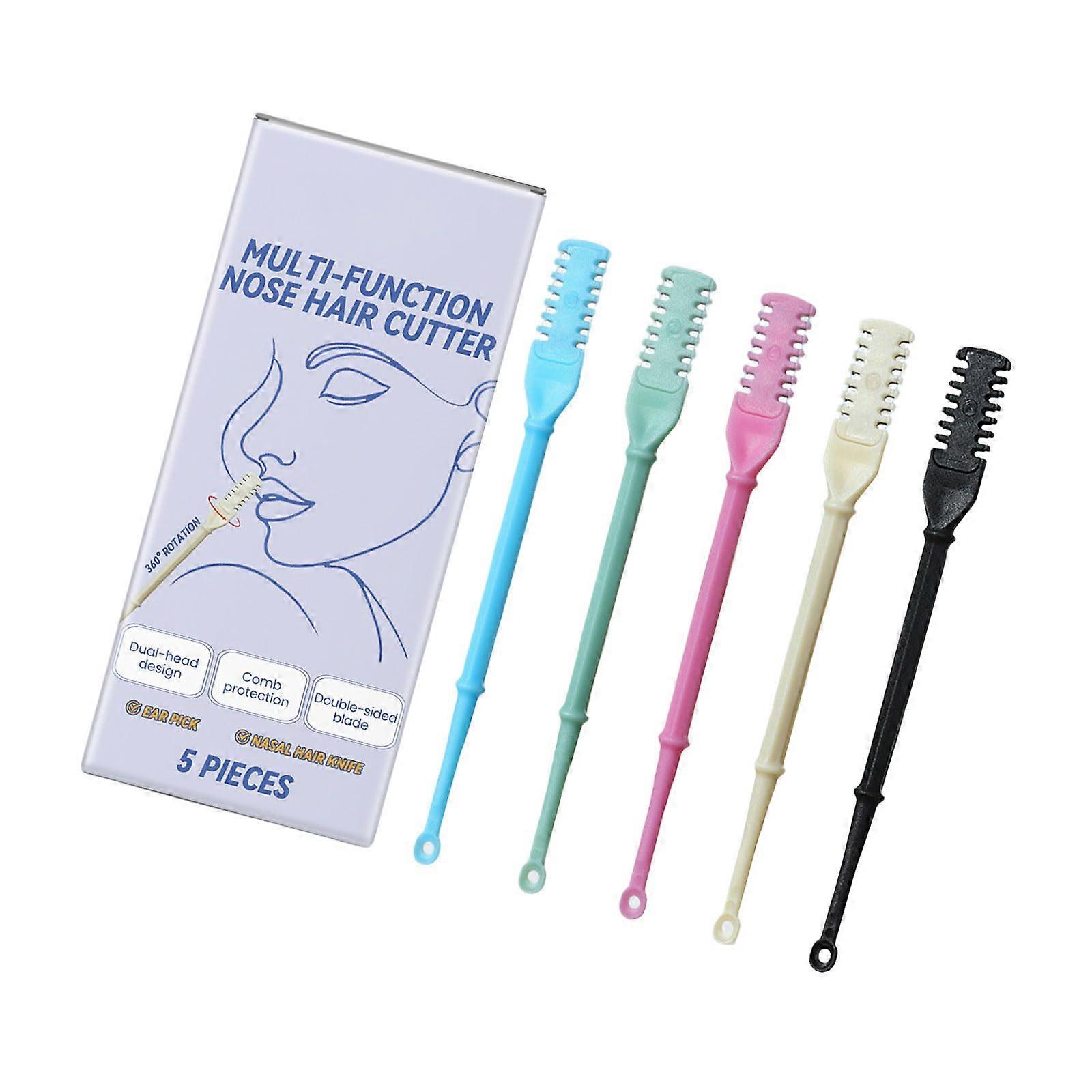 5piece nose hair removal tool set with ear pick, portable and easy to use for men and women