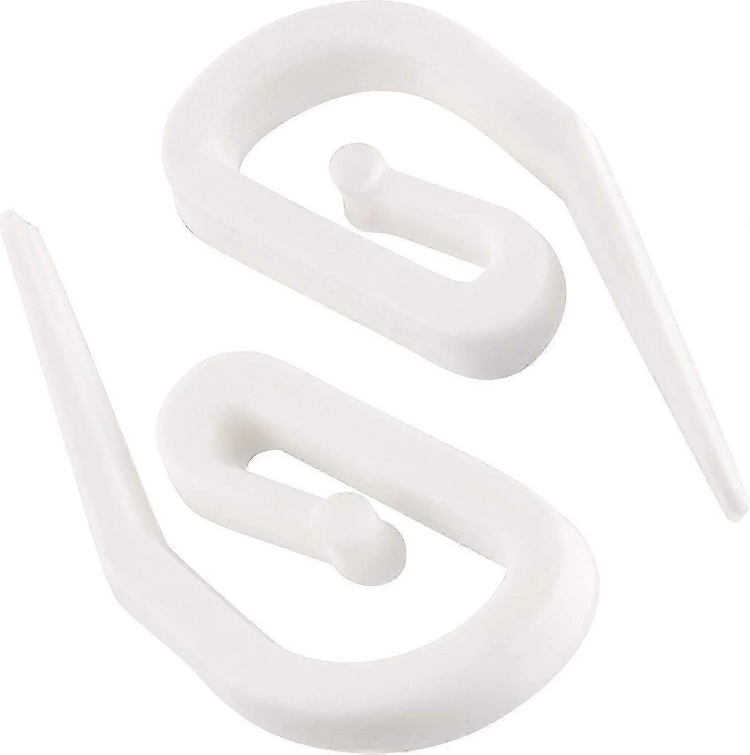 ZK- White Plastic Curtain Hooks - 100 (28x12mm) Curtains/Window/Draperies-Yvan