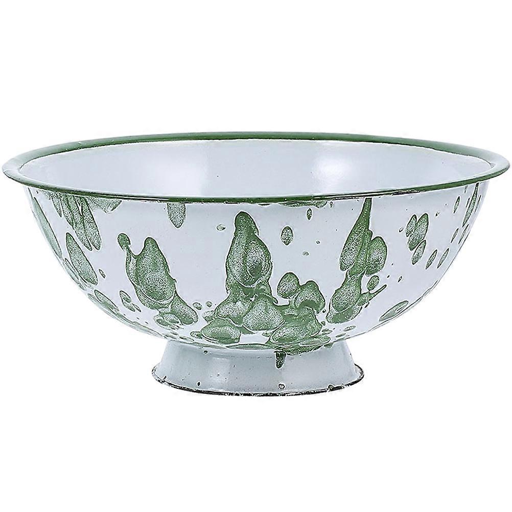 Household Enamel Bowl Enamelware Bowl Classic Picnic Camping Use Multi 7.5×7.5×2.8in 1 Set
