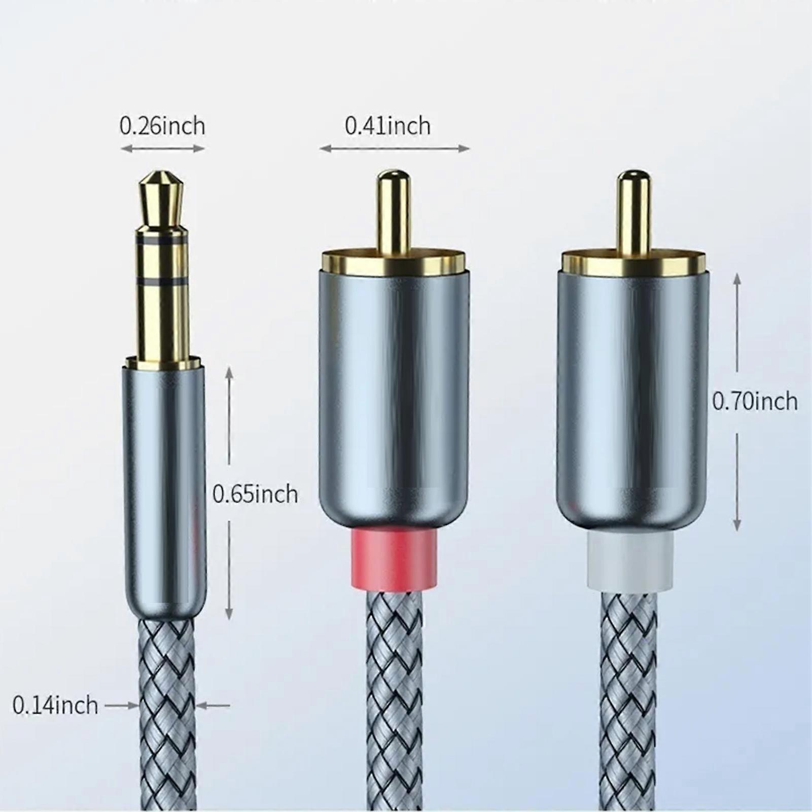 3.5mm Jack to 2 Male Interface Adapter Cable for RCA Audio Computer Phone Converter Cable 2 Meter 