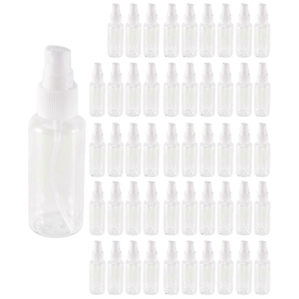 50 Pieces 50ml Spray Bottles Plastic Empty Refillable Atomiser Transparent Travel Bottle js