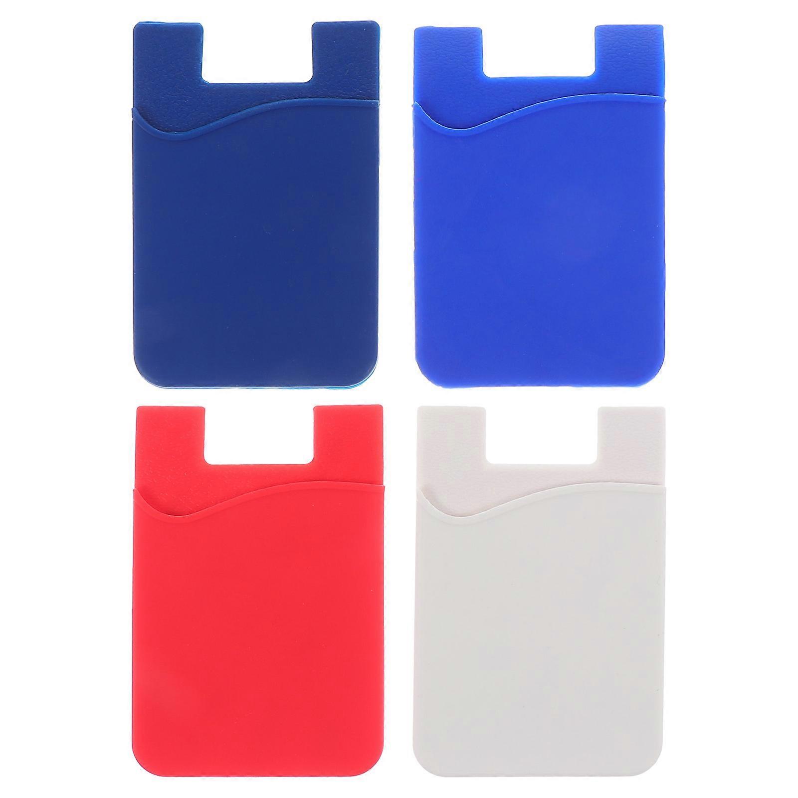 Silicone Phone Back Pouches Self Adhesive Card Holders for Smartphones, Strong Attachment, Easy Installation on Various Surfaces, Random Color