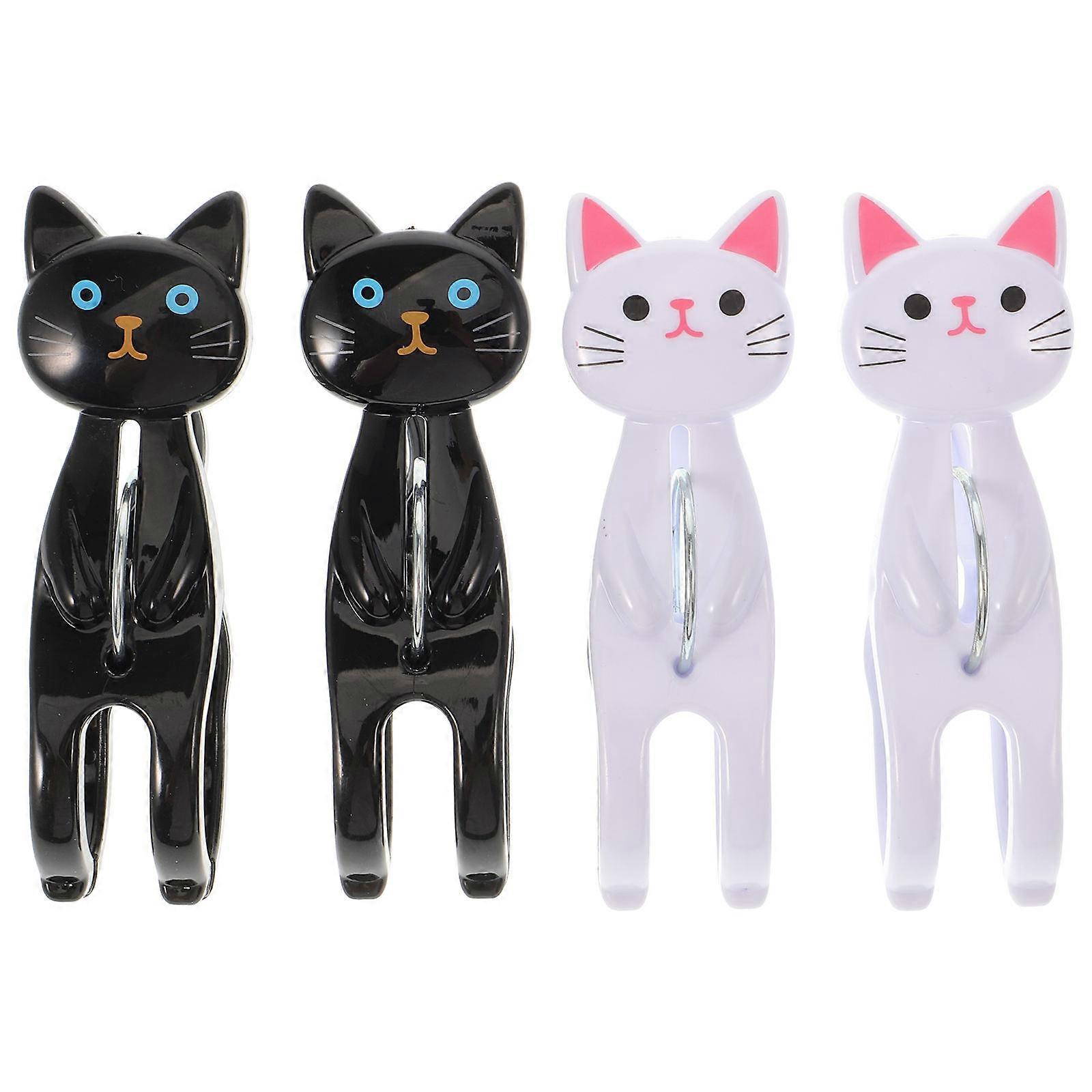Beach Towel Clips Cartoon Cat Shaped Clips For Beach Adventure Strong Clamping Force 4Pcs