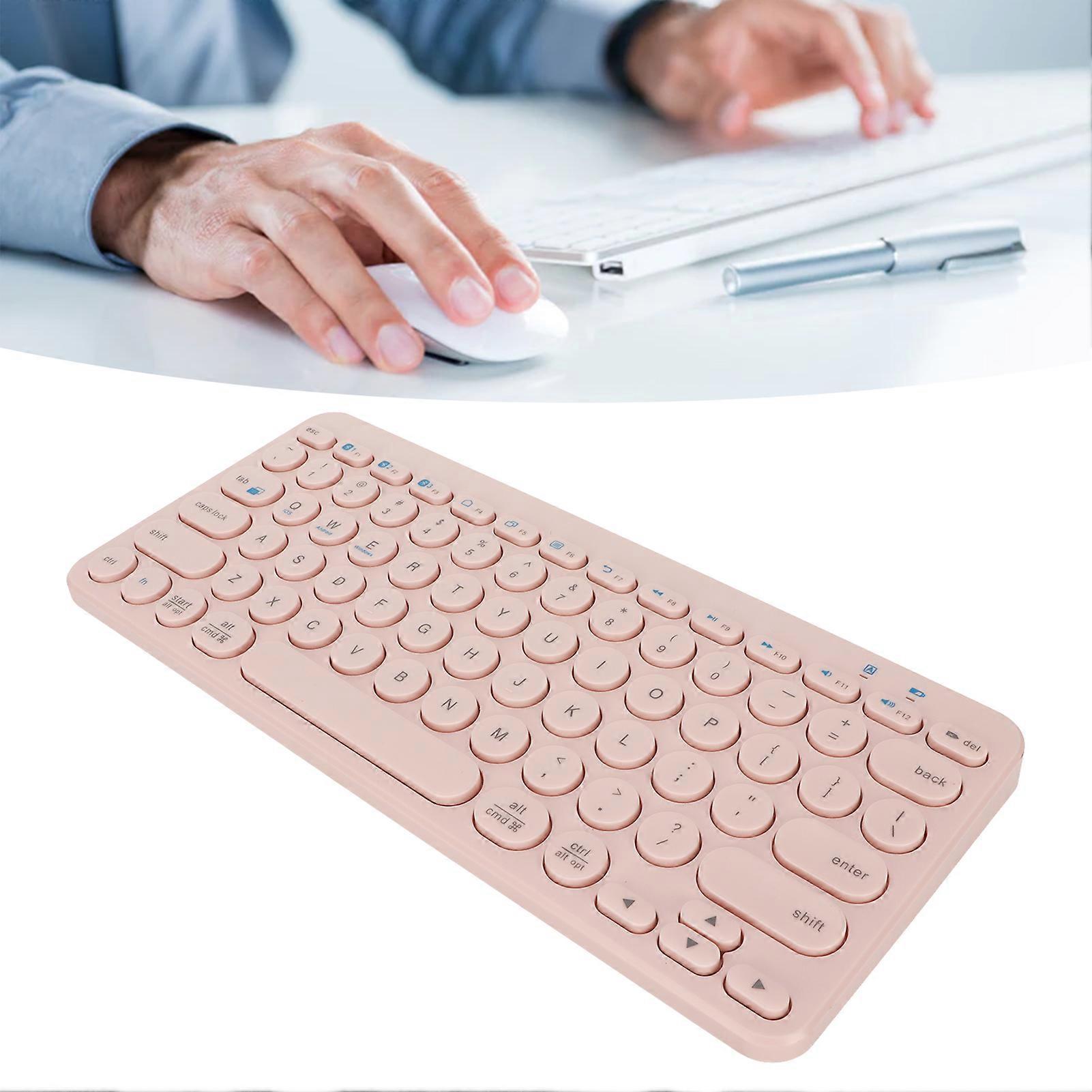 78 Key Wireless Keyboard Bluetooth 5.0 Programmable Ergonomics Laptop Keyboard for Windows for IOS for Android Pink 