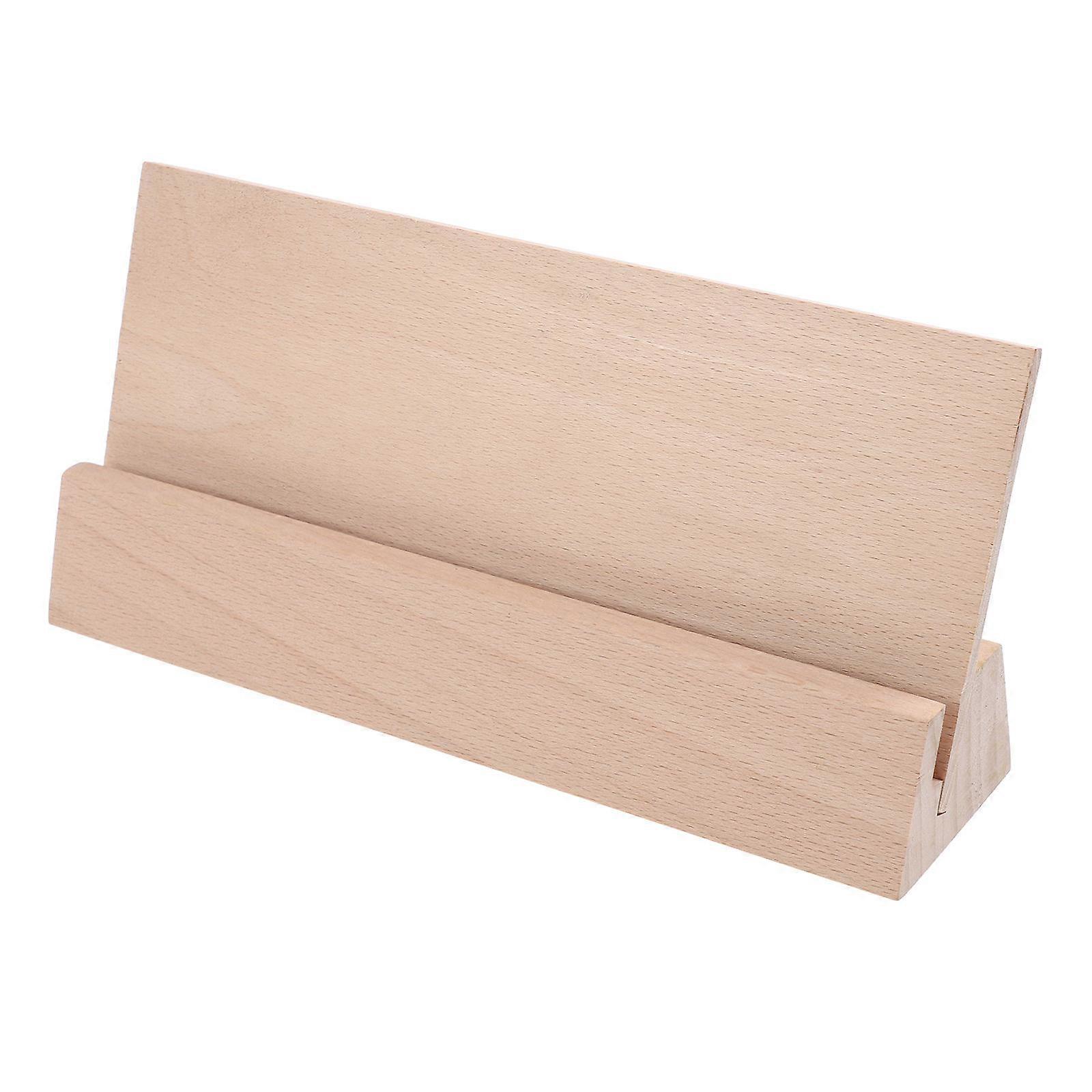 Wooden Postcard Holder Solid Wood Base Toy Card Holder Hotel Rectangular 21x5.5cm 1Pcs