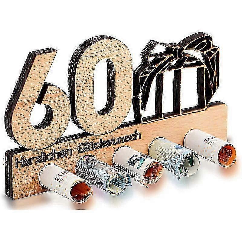 מחזיק כסף מעץ ייחודי בעל 5 חורים - מתנה מושלמת למבוגרים לימי הולדת, ימי נישואין ואירועים מיוחדים