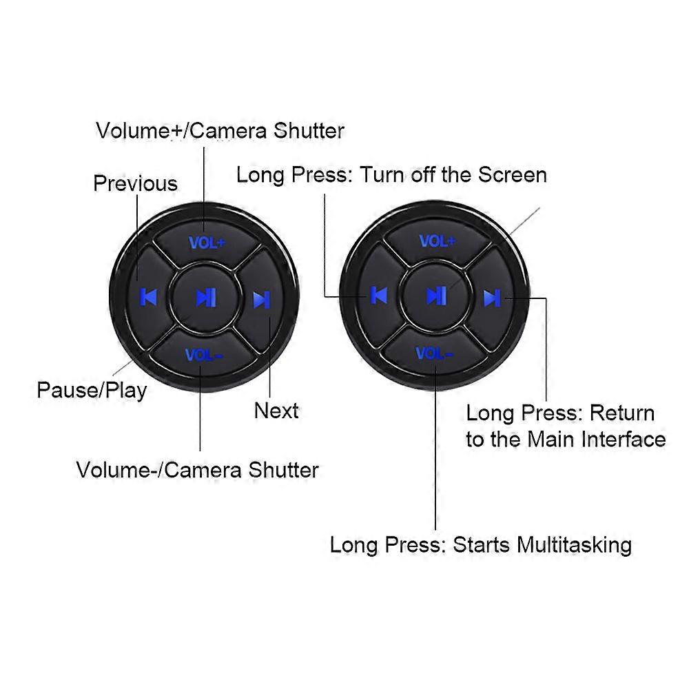Wireless Media Button BT5.0 Remote Control Car Steering Wheel Remote Controller for Songs Play Selfie Compatible with Android iOS Devices