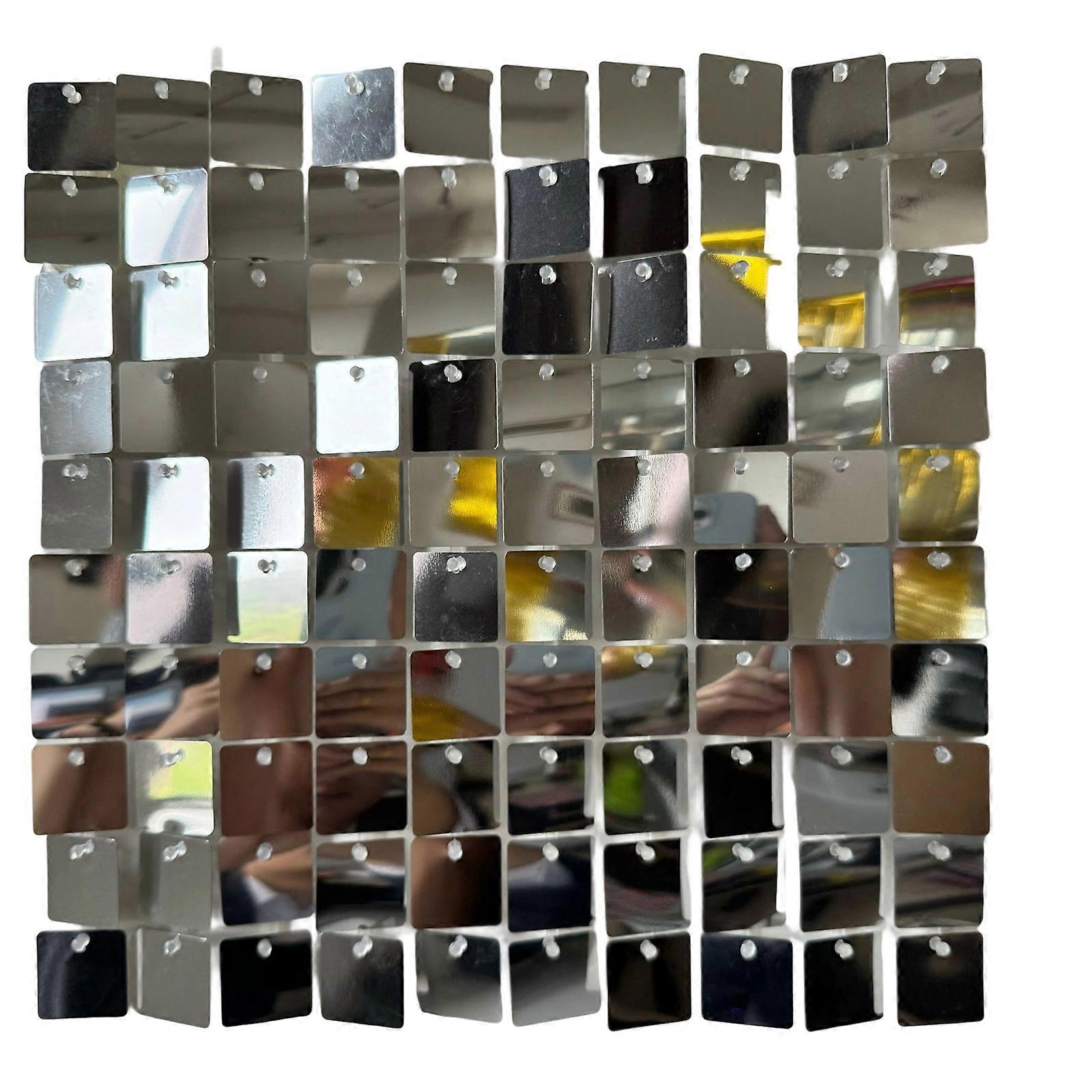 24pcs Light Reflective Wall Panels 24PCS Dynamic Flakes Easy Assembly Party Background Decoration For Celebration Silver